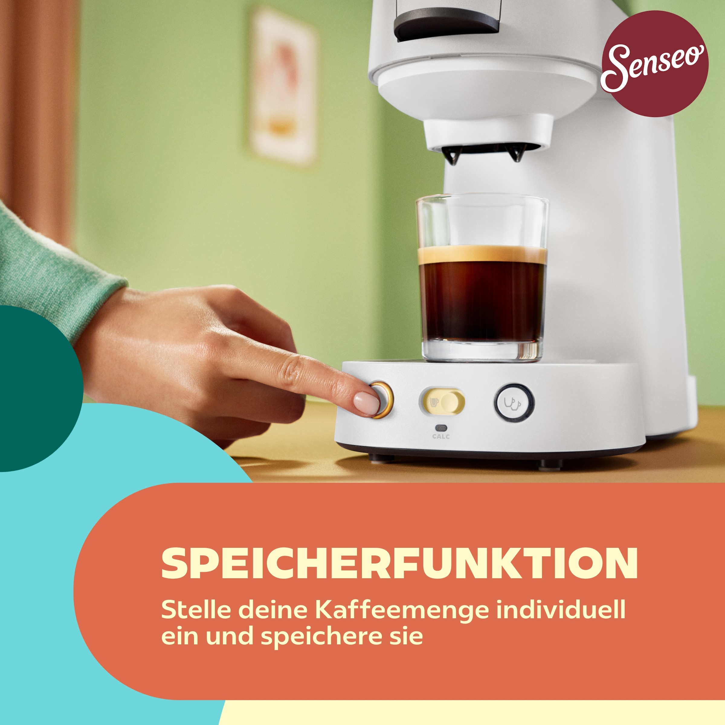 Philips Kaffeepadmaschine »Vibe CSA225/50, mit zwei Kaffee-Einstellungen« kompakt; mit Memory-Funktion u. 0,9-Liter herausnehmbarem Wassertank