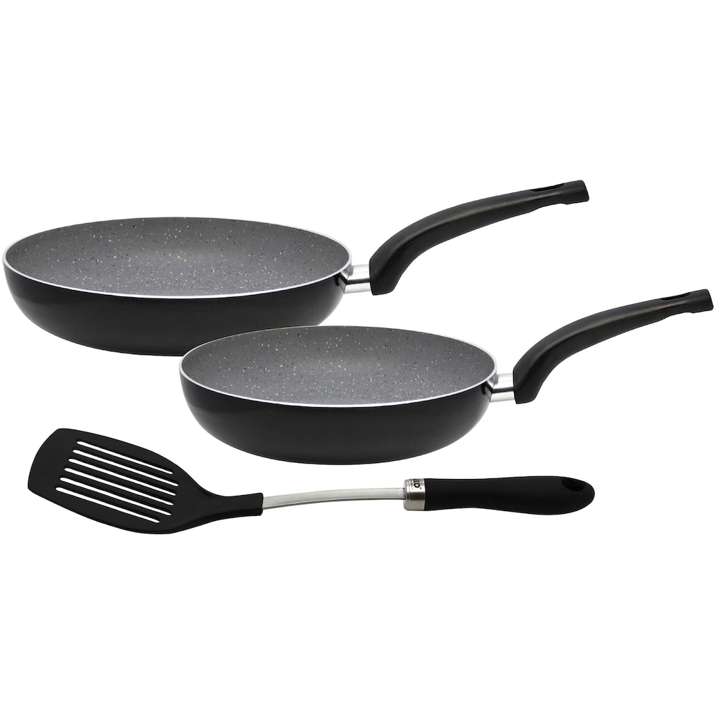 Elo Pfannen-Set »Dolomit«, Aluminium, (Set, 3 tlg., 1x Bratpfanne Ø 20 cm - H. 4,5 cm, 1x Bratpfanne Ø 24 cm - H. 5,0 cm)