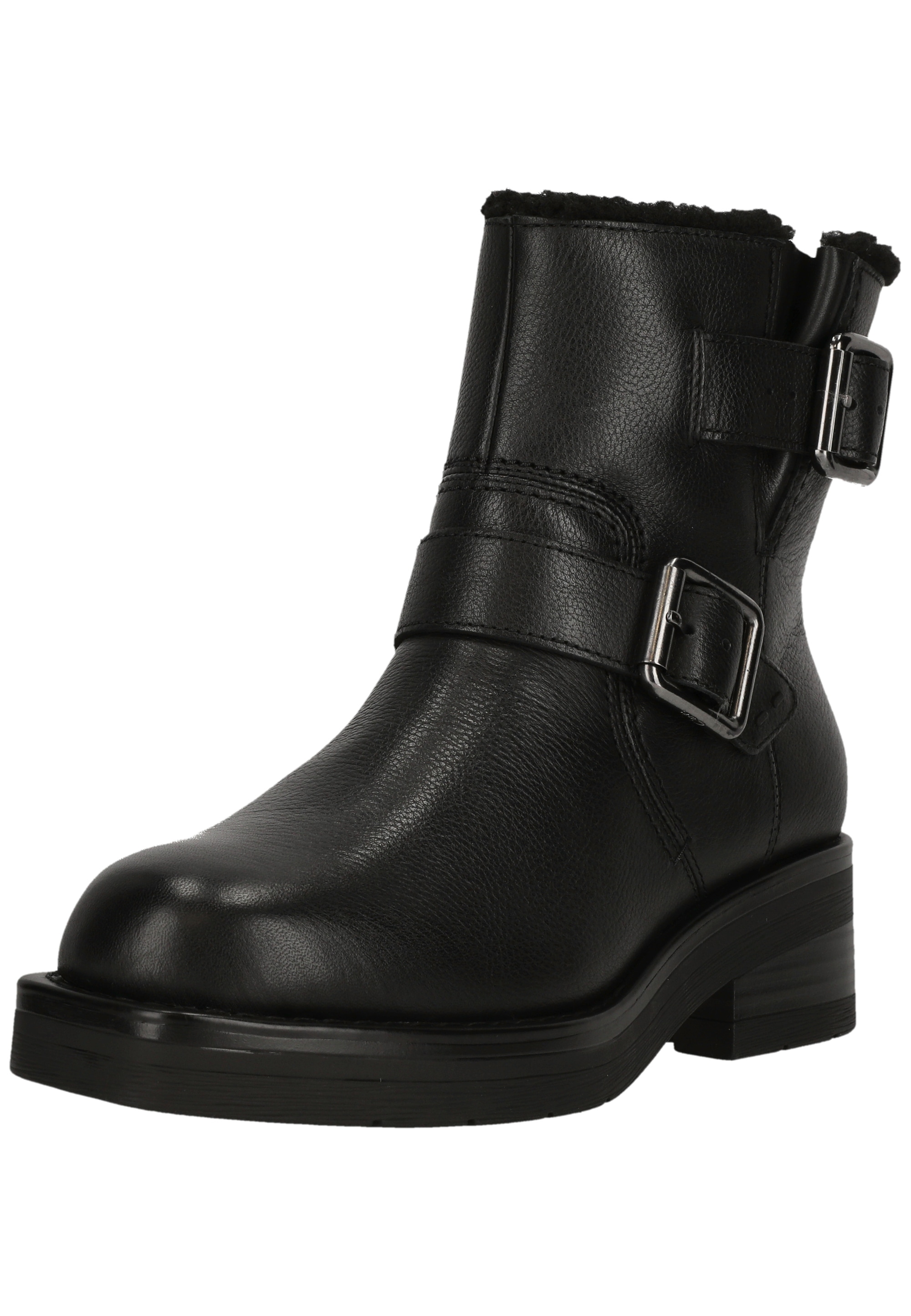 Clarks Stiefelette "Rebelle Buckle Black WLined Lea" mit stilvollen Details
