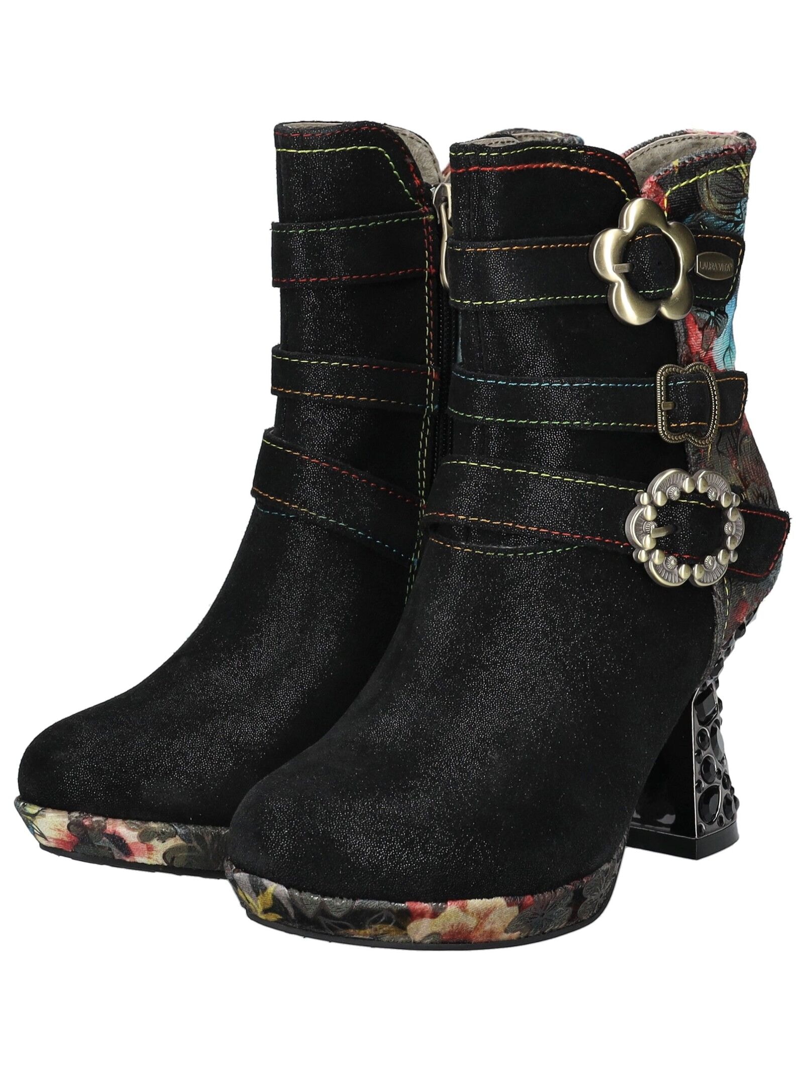 LAURA VITA High-Heel-Stiefelette »LAURA VITA Stiefelette Leder/Textil«