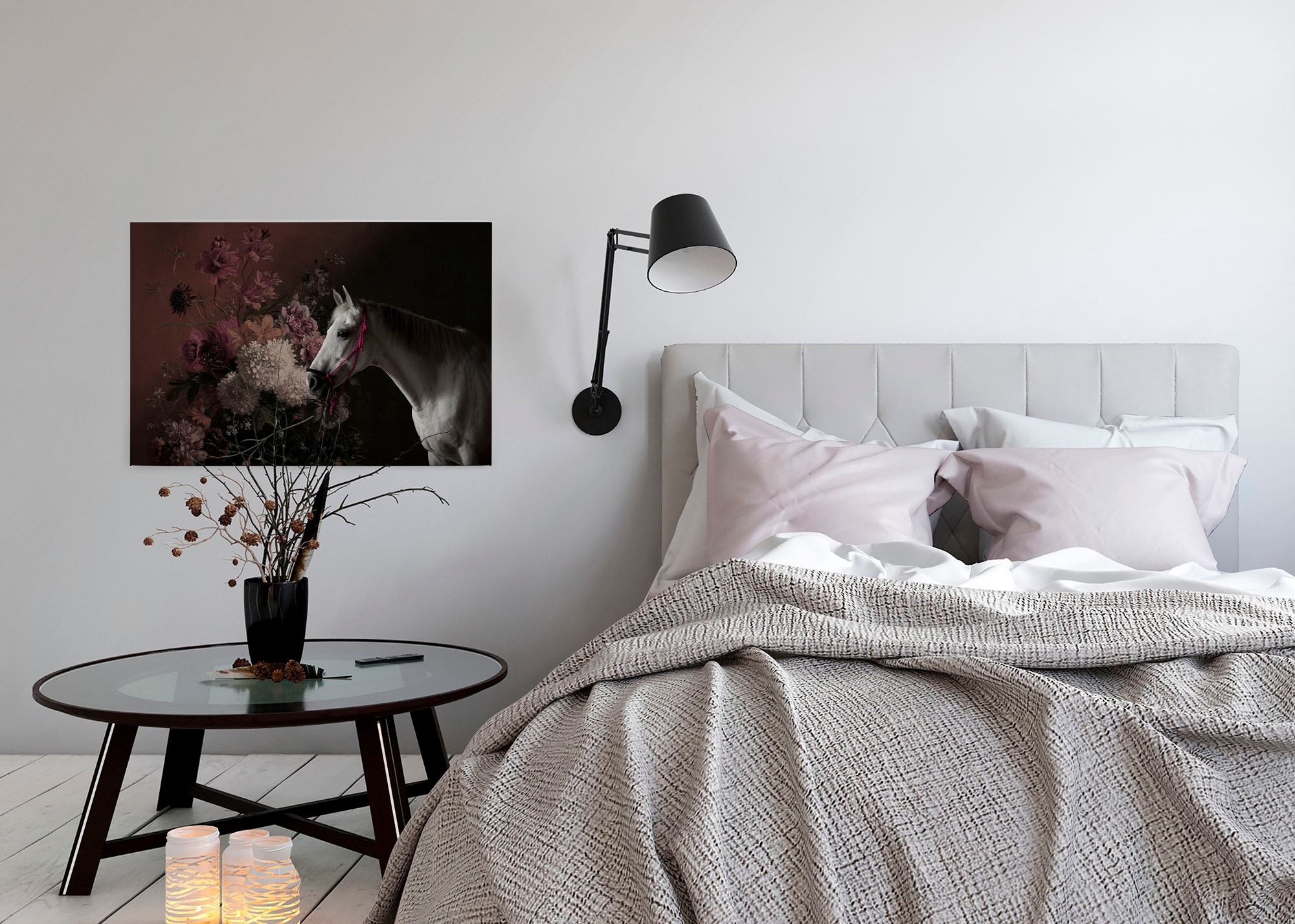 A.S. Création Leinwandbild »horses«, Kunst-Tiere-Kinder, (1 St.), Keilrahmen Bild Blumen Floral Pferd Leinwand-Bild Wohnzimmer modern