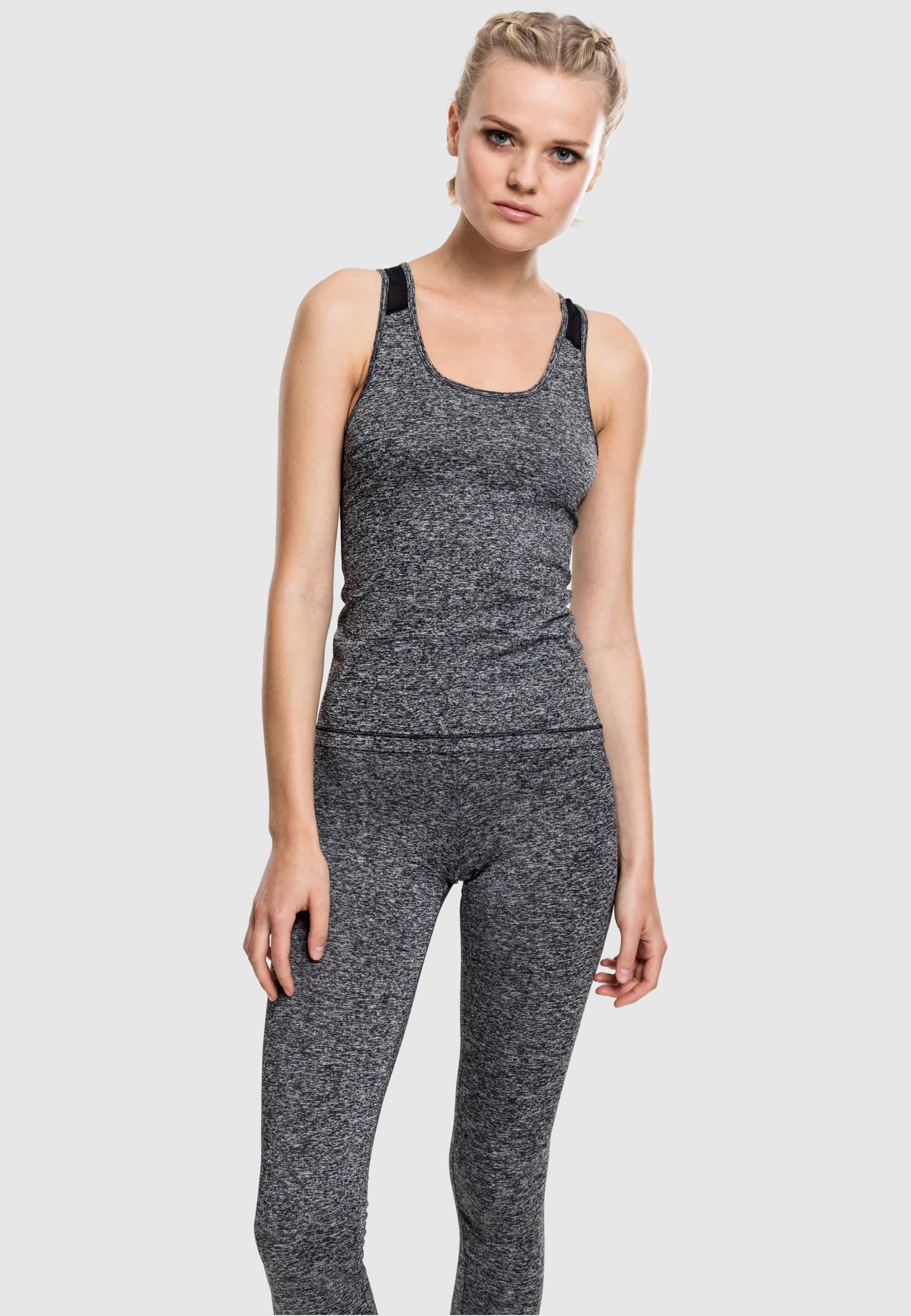 URBAN CLASSICS Muskelshirt »Urban Classics Damen Ladies Active Melange Trainings Top«, (1 tlg.)