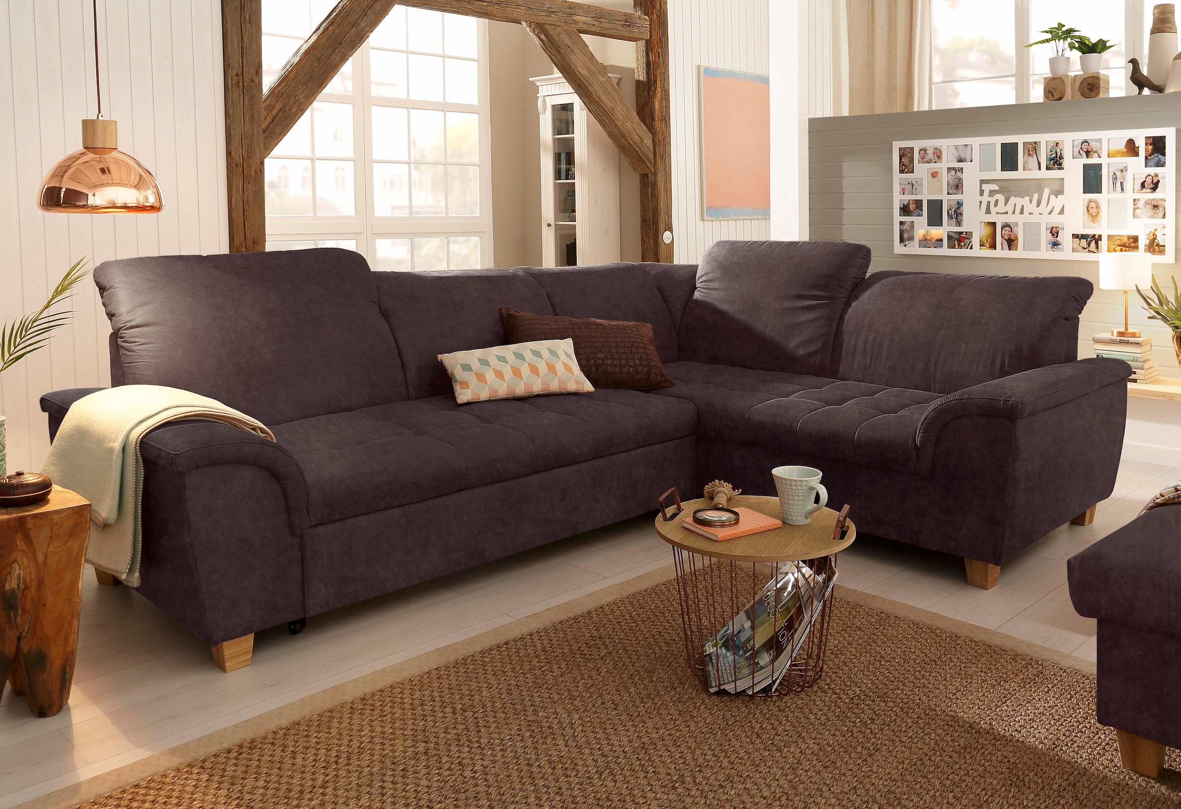 Home affaire Ecksofa "Lyla fester Sitzkomfort, bequeme Armlehnen, Breite 27 günstig online kaufen