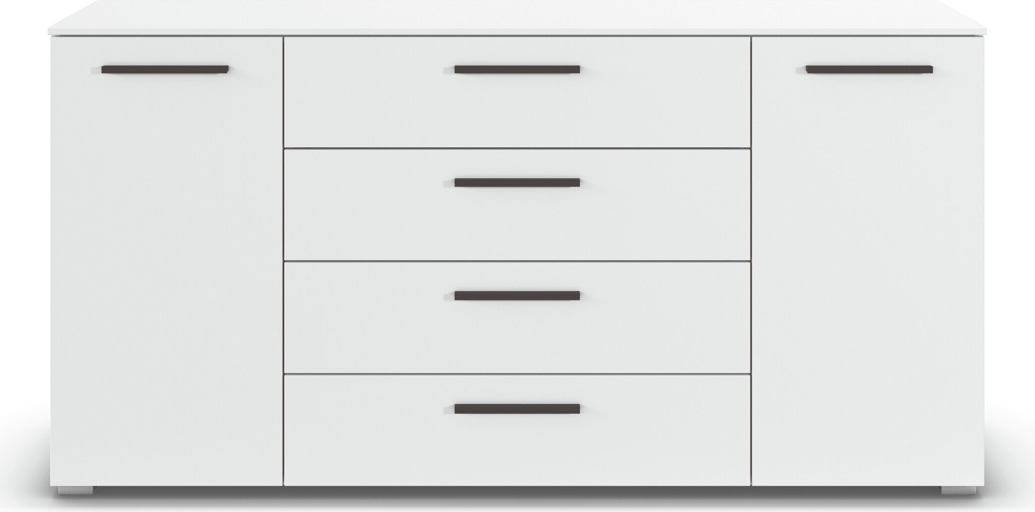 rauch Kombikommode »Sideboard Schubkommode Kommode MONTCLAR Front Dekor/Hochglanz/Glas« Breite 160 / Höhe 81 cm, 2 Einlegeböden, inkl. Soft-Close-Funktion,  2-türig, 4 geräumige Schubladen, viele Griffvarianten MADE IN GERMANY