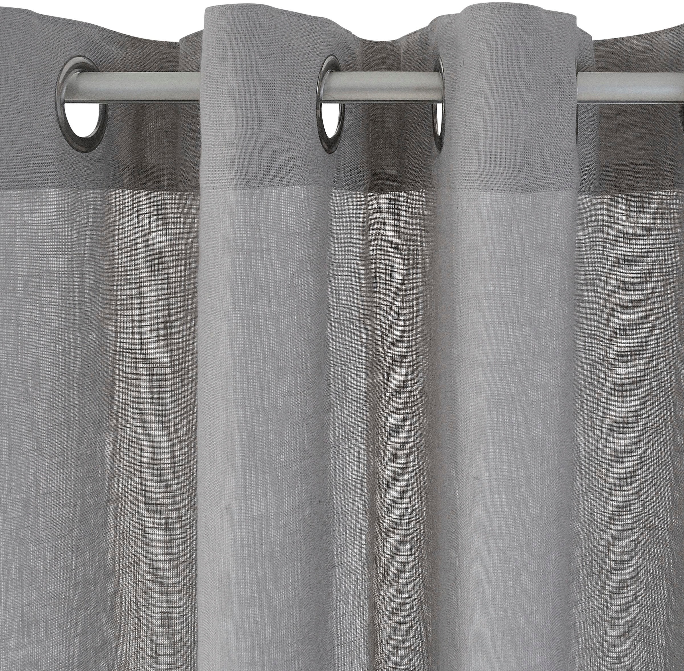 Thumbnail - Kutti Vorhang "Metis Leinen" Ösen 1 Stk. tlg. blickdicht, natürliche Leinen-Gardine, einfarbig, pflegeleicht, Basic