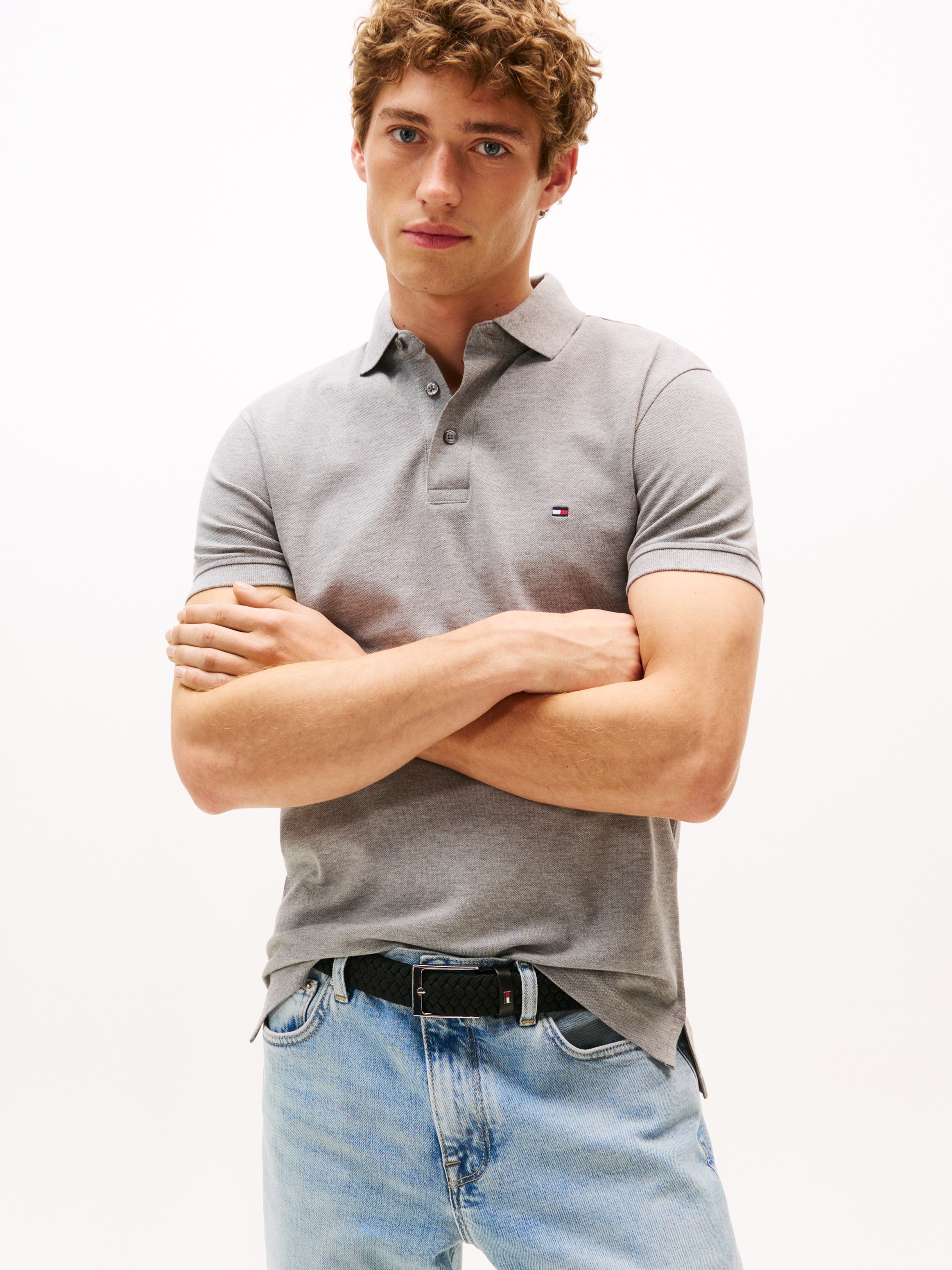 Tommy Hilfiger Poloshirt "1985 SLIM POLO mit Piqué-Struktur und Stickerei", günstig online kaufen