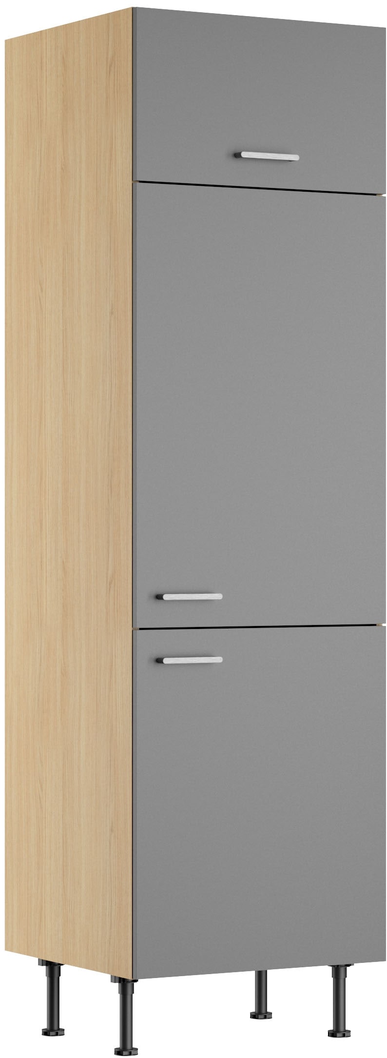 KOCHSTATION "KS-Lucy" Breite 60 cm, m. 2 Türen, 1 Klappe, Soft-Close, höhenverstellbare Füße