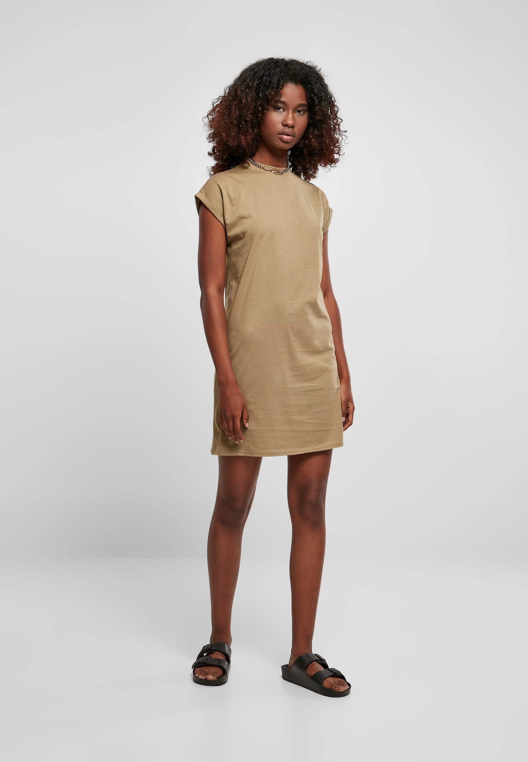 URBAN CLASSICS Shirtkleid »Urban Classics Damen Ladies Turtle Extended Shoulder Dress«, (1 tlg.)