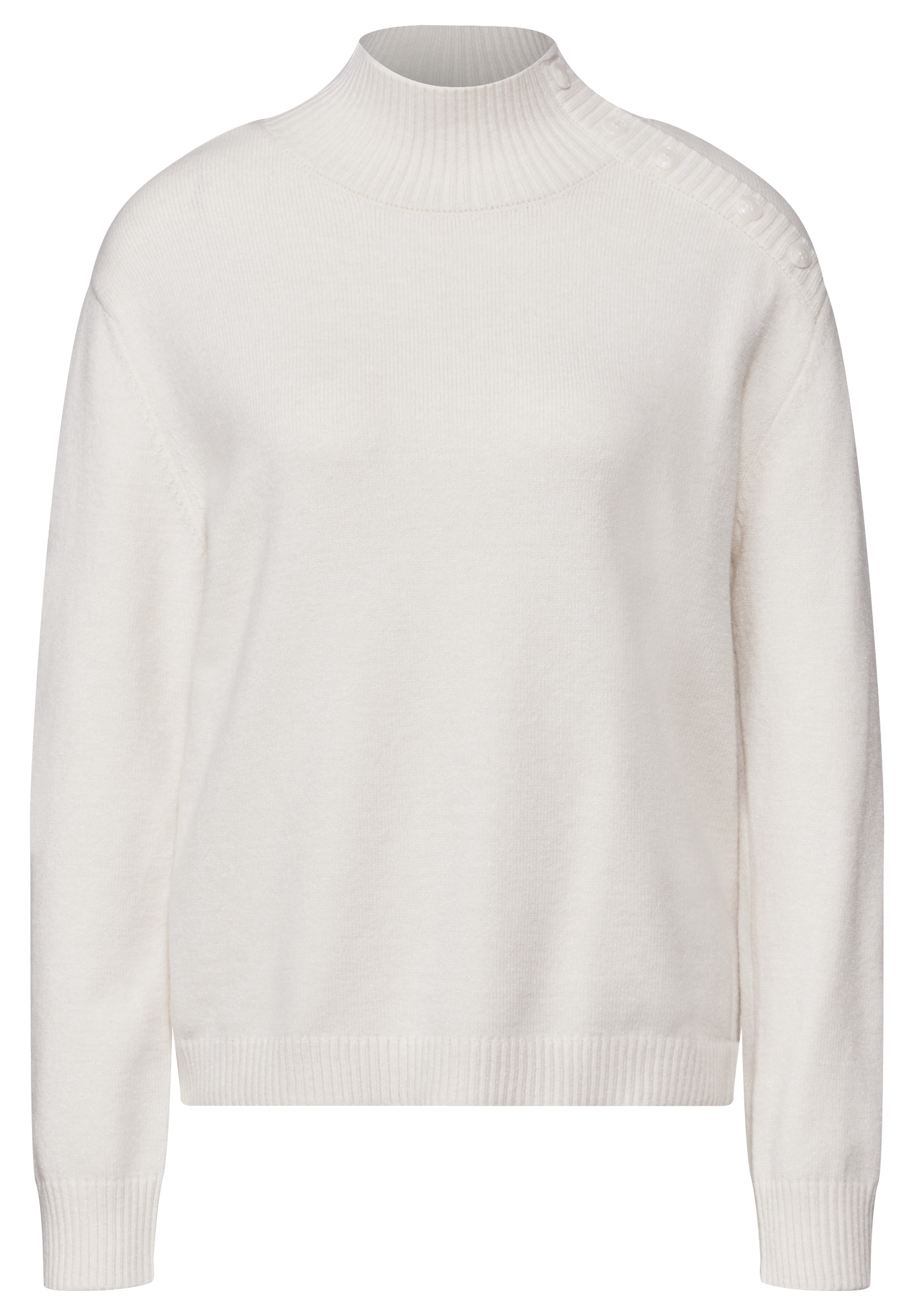 STREET ONE Strickpullover, mit Knopf Details