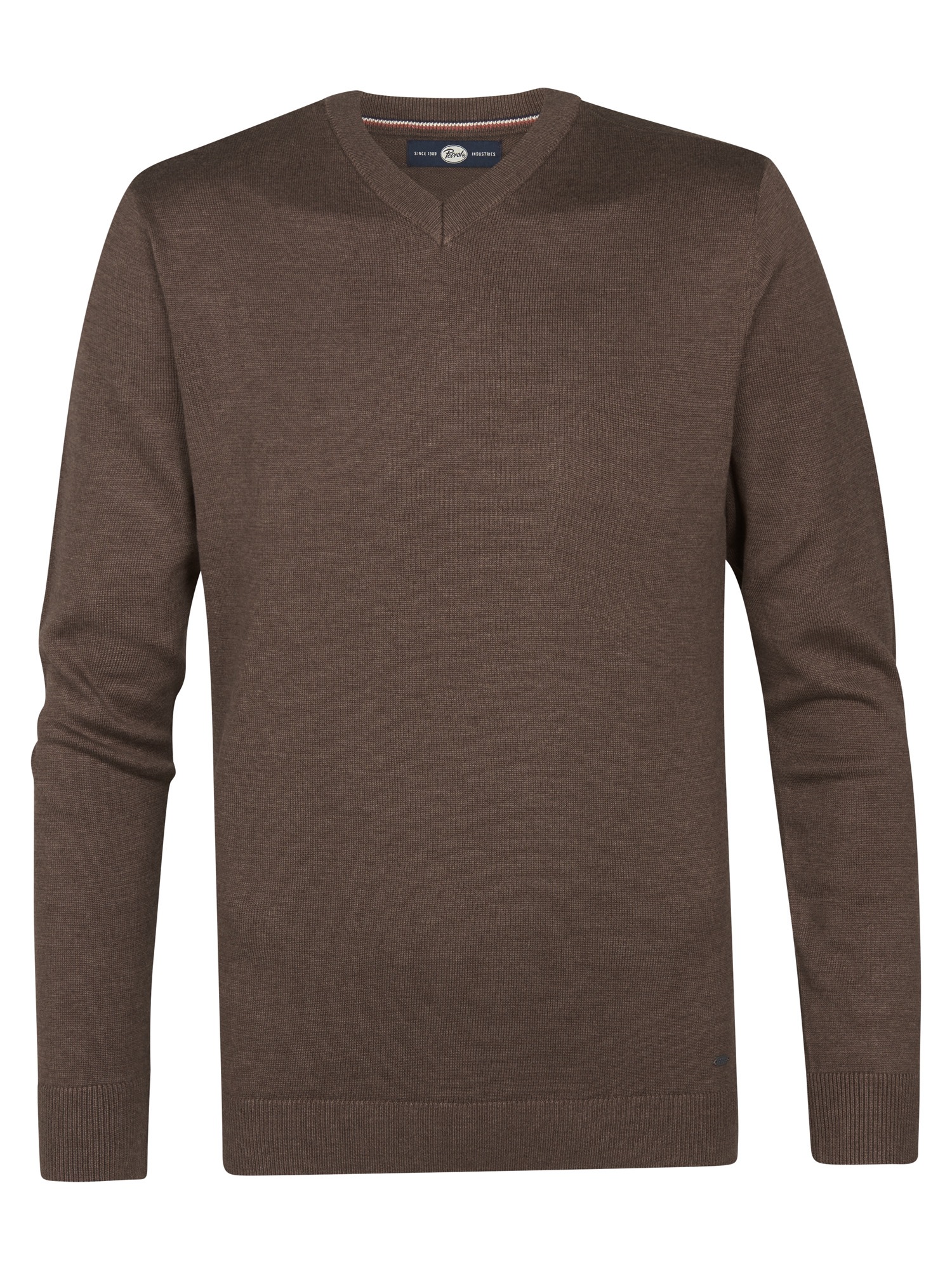 Petrol Industries V-Ausschnitt-Pullover »V-Neck Basi«, Materialmix mit Baumwollanteil