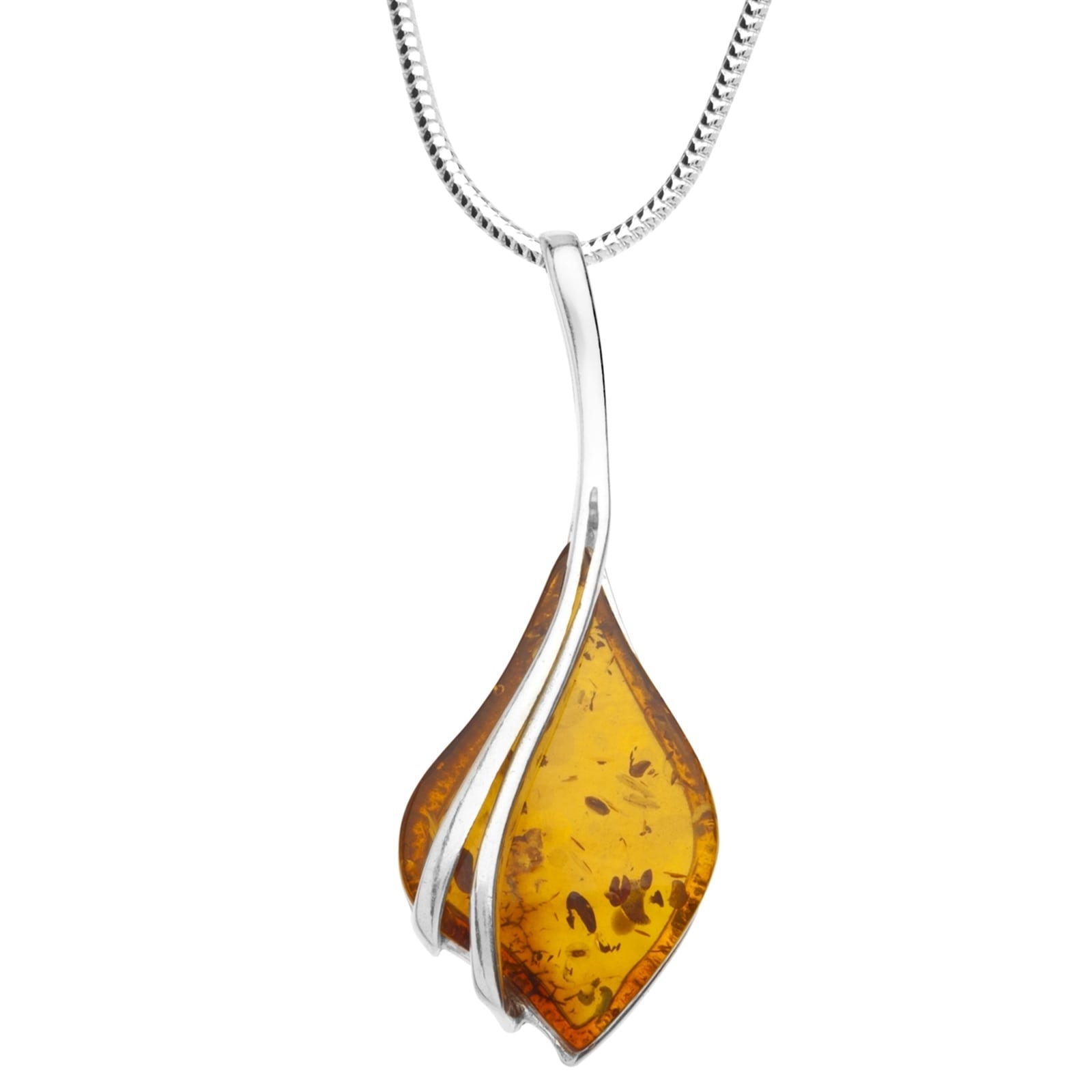 Kette mit Anhänger OSTSEE-SCHMUCK "- Ramona - Silber 925/000 - Bernstein" Gr. 50, silber (silber 925, silberfarben, weiß), Schmuck_Sets, Damen, 50, Silber 925 (Sterlingsilber)