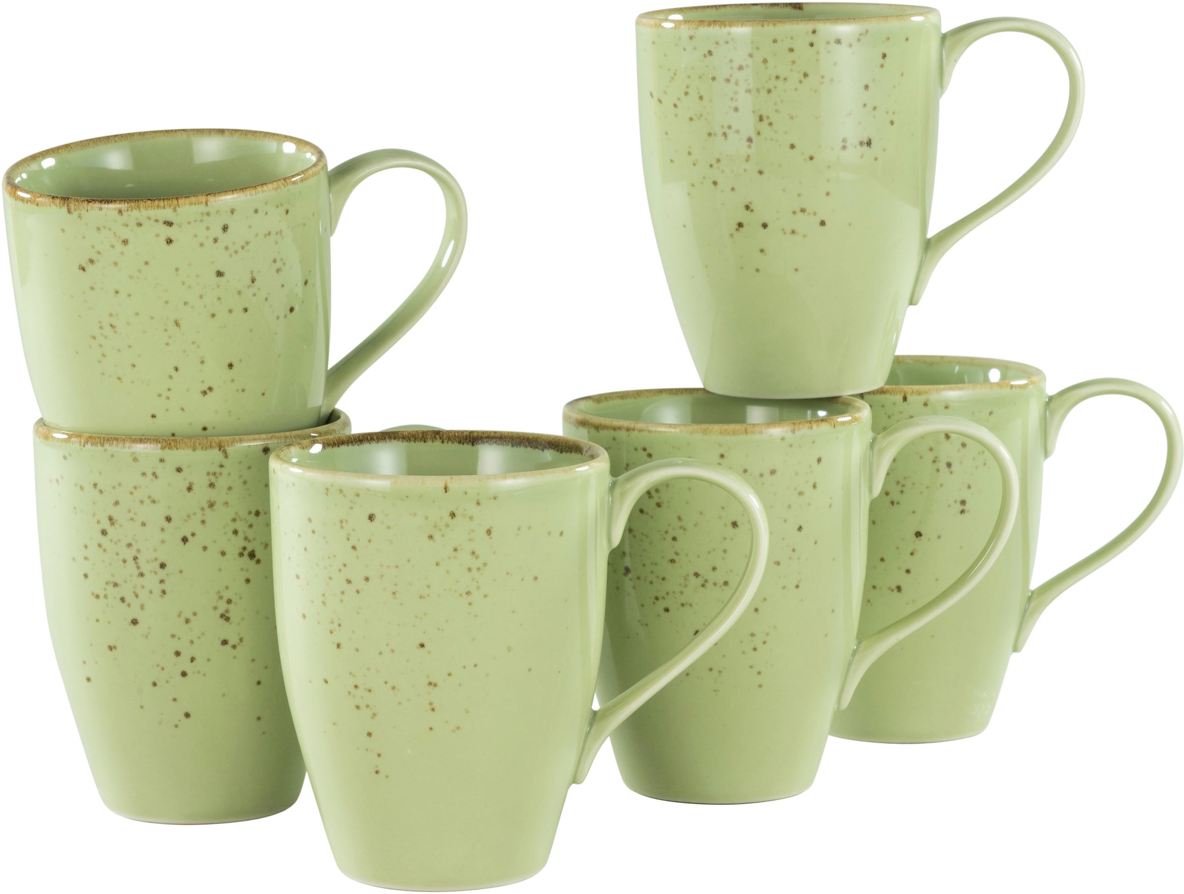 CreaTable Becher "Kaffeebecher NATURE COLLECTION" Tassen Set, 6-teilig