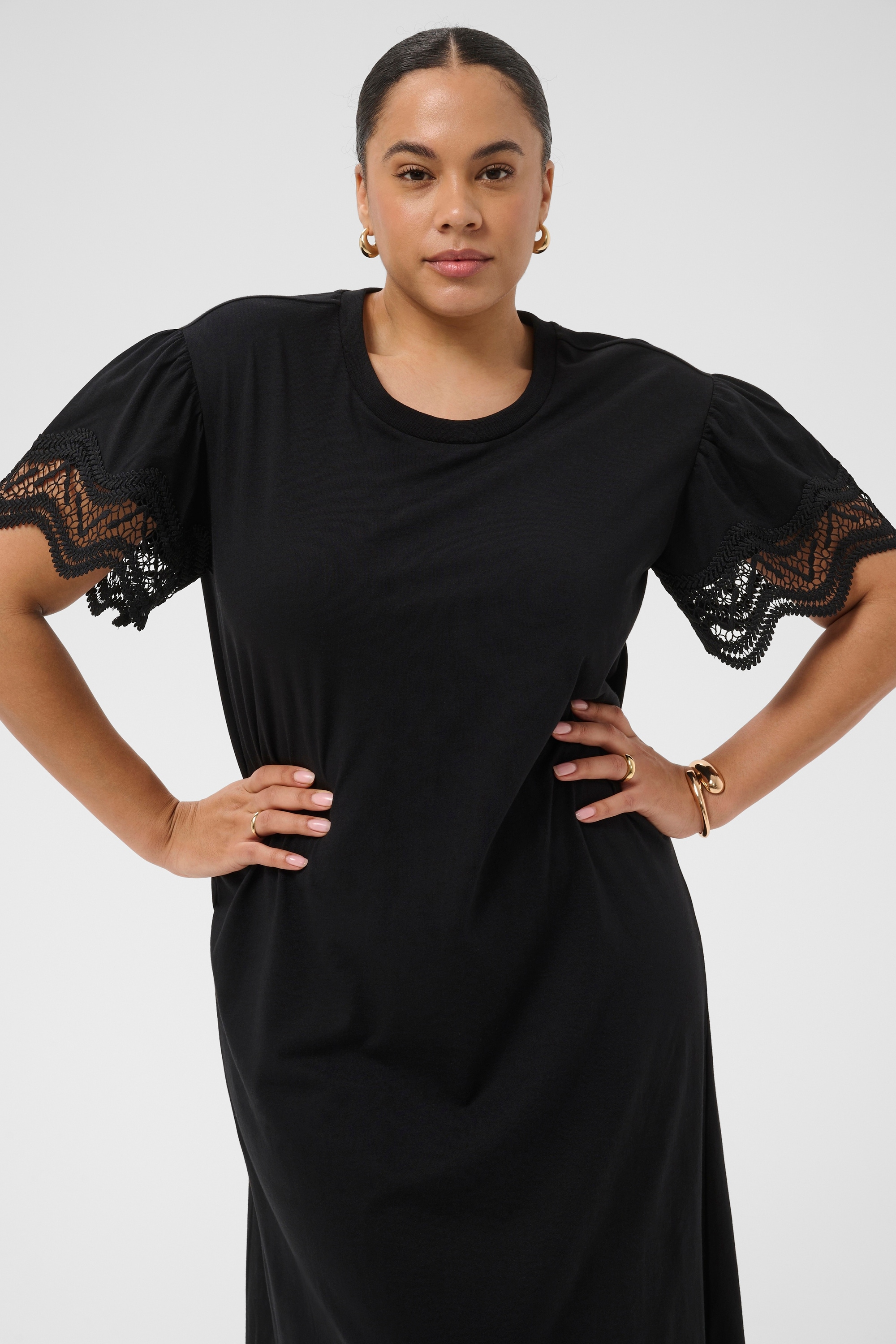 KAFFE Curve Midikleid »Damen Kleid KChemina«