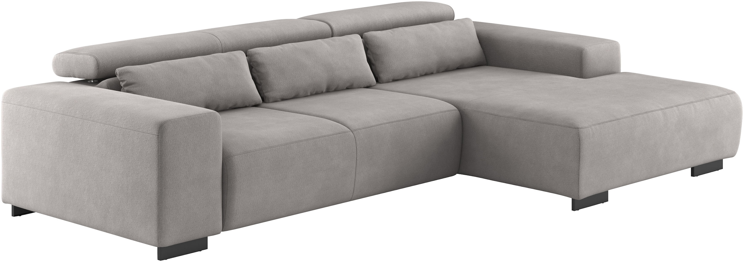 COTTA Ecksofa »Side L-Form, mit Kopfteilverstellung & 3 Nierenkissen«, optional motorische Sitztiefenverstellung