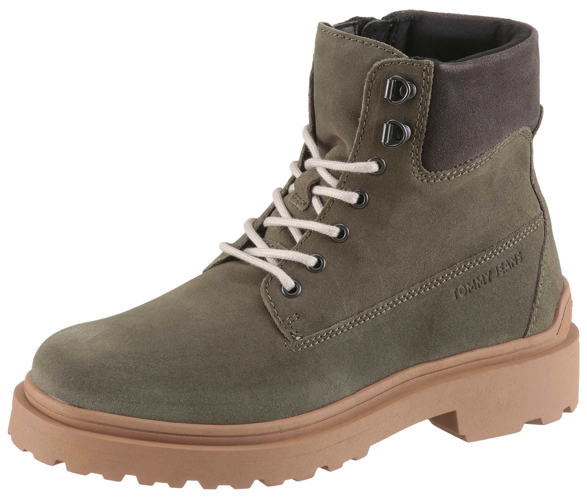 Tommy Jeans Schnürboots "TJM LACE UP BOOT SUEDE", Blockabsatz, Outdoorboots günstig online kaufen