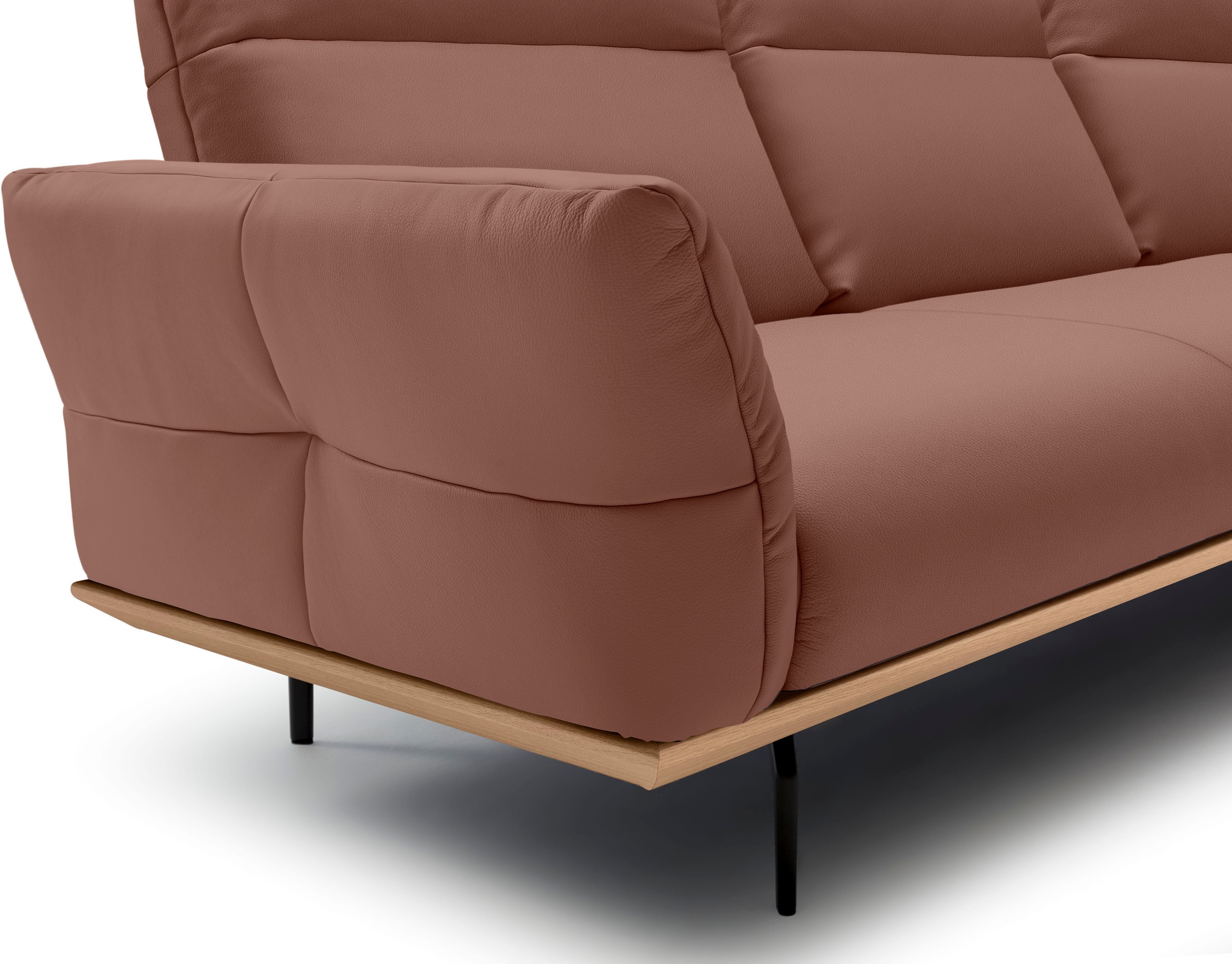 Creation BY ROLF BENZ Ecksofa »CR.460«, Sockel in Eiche, Winkelfüße in Umbragrau, Breite 318 cm
