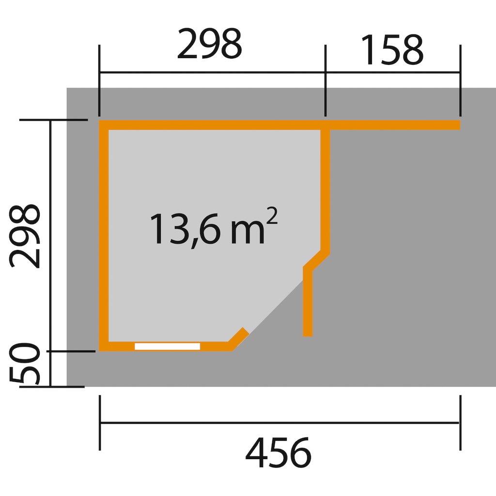 weka Gartenhaus »Designhaus 213A Gr.2«, (Set)