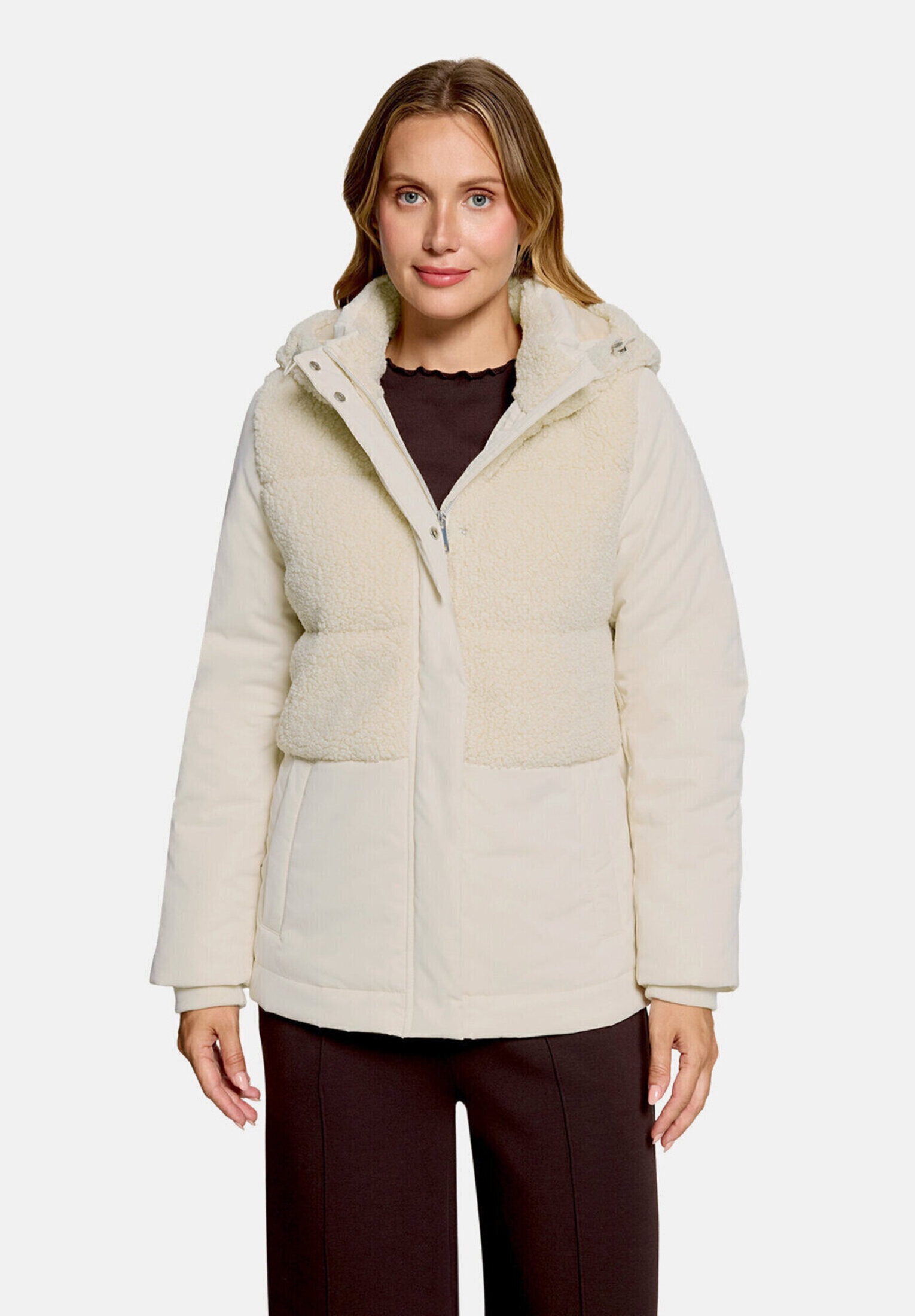 Cartoon Steppjacke »Damen mit Plüsch« mit Kapuze