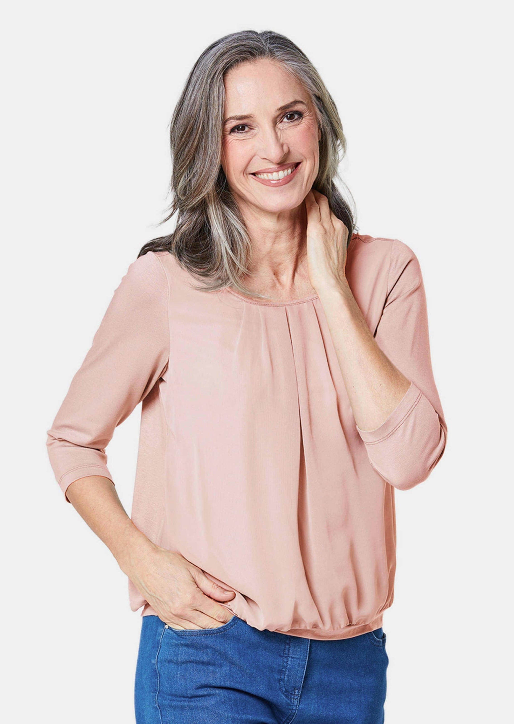 GOLDNER Kurzarmbluse »Blusenshirt Gepflegtes Shirt in eleganter Blusen-Optik«