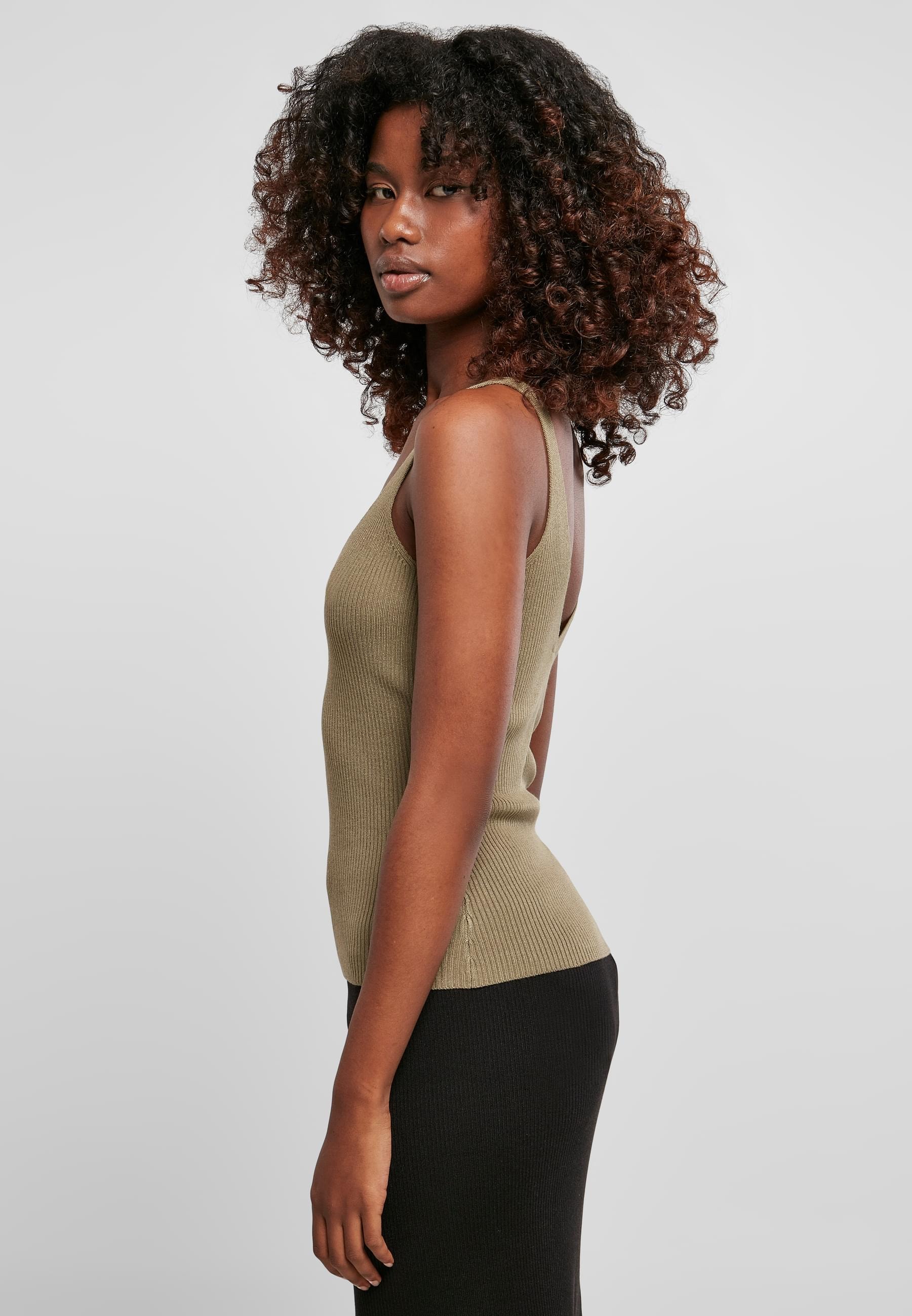 URBAN CLASSICS Muskelshirt »Urban Classics Damen Ladies Rib Knit Top«, (1 tlg.)