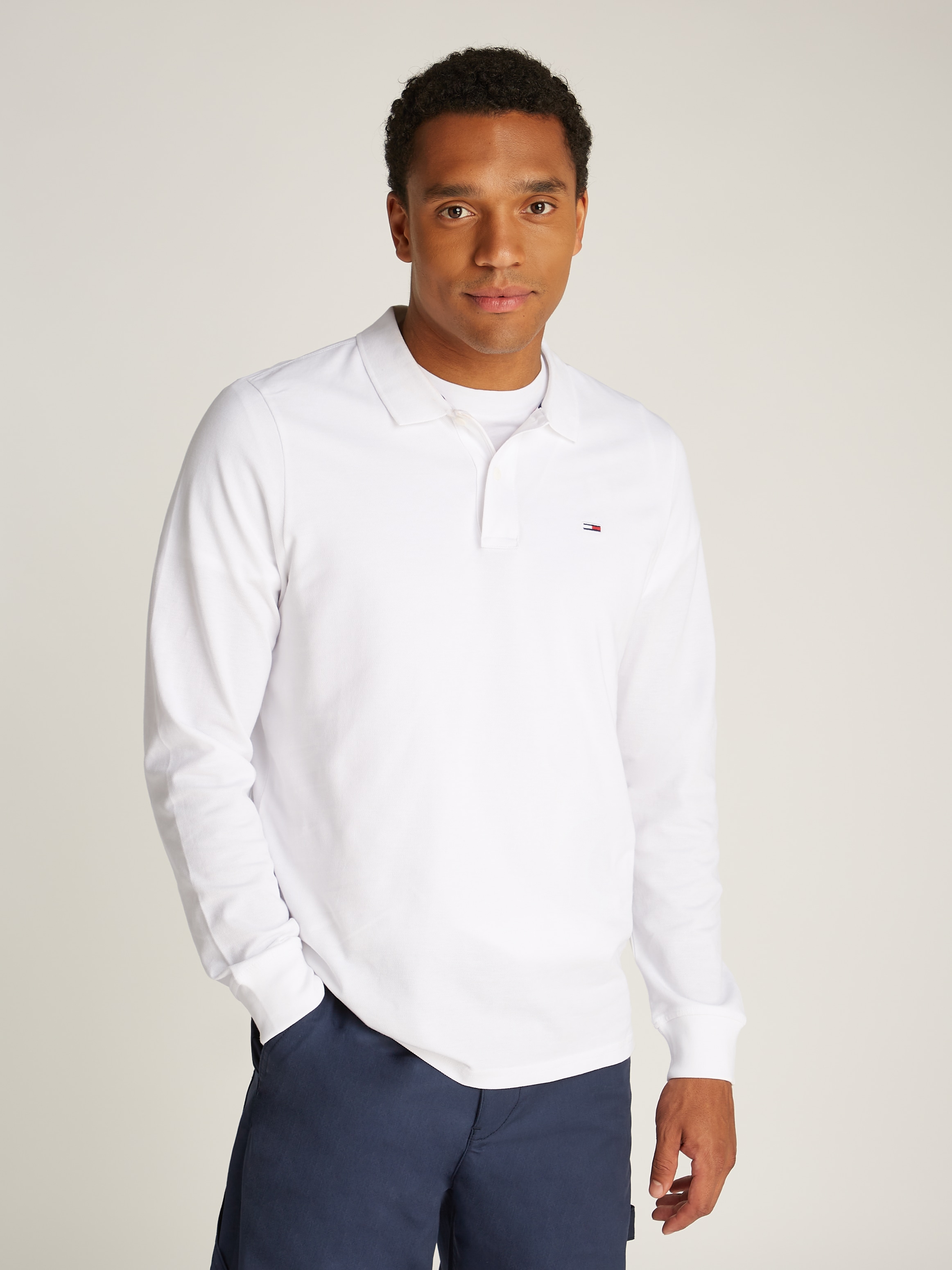 Poloshirt »TJM SLIM PLACKET LS POLO«, mit Polokragen