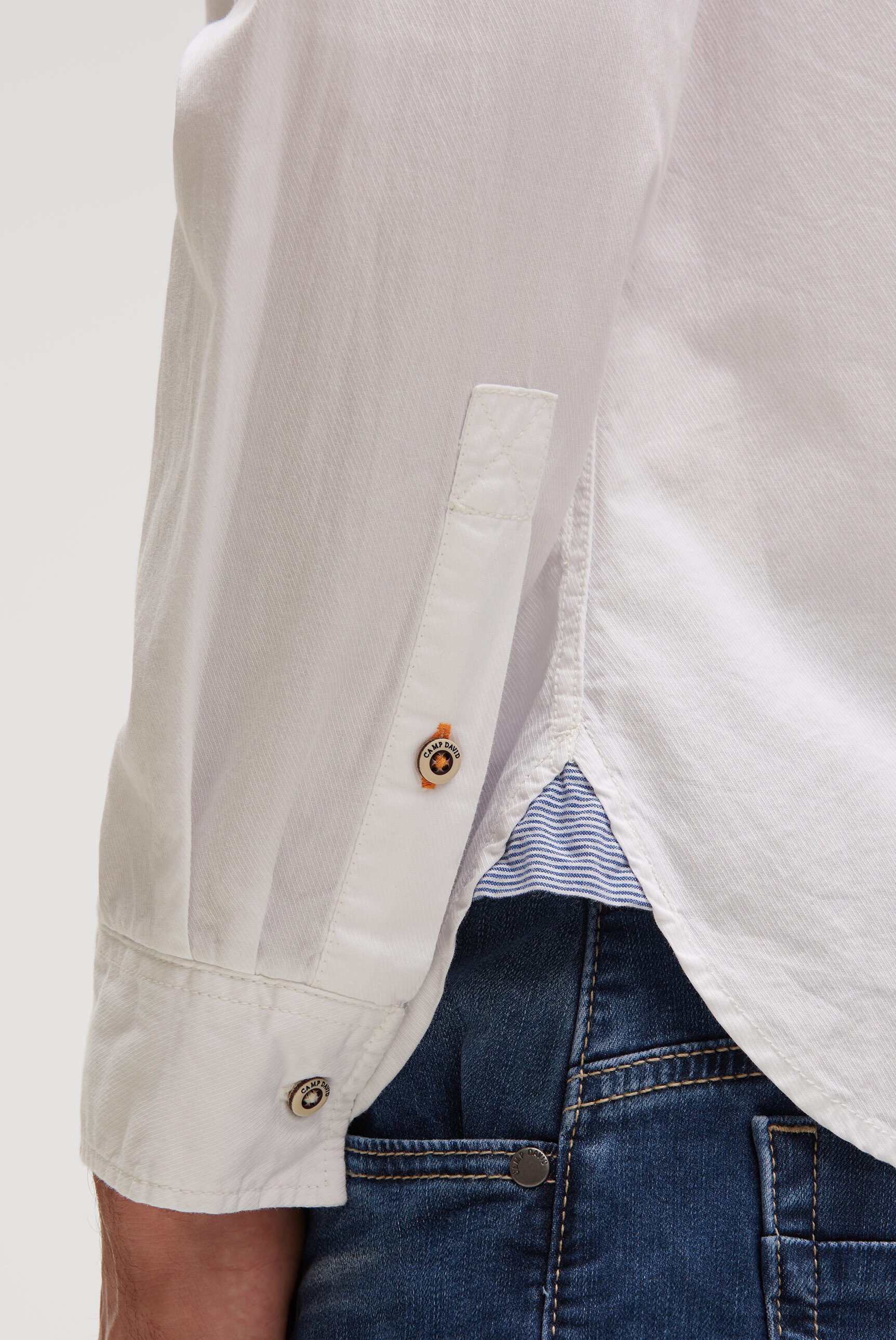 CAMP DAVID Langarmhemd mit Klappentaschen