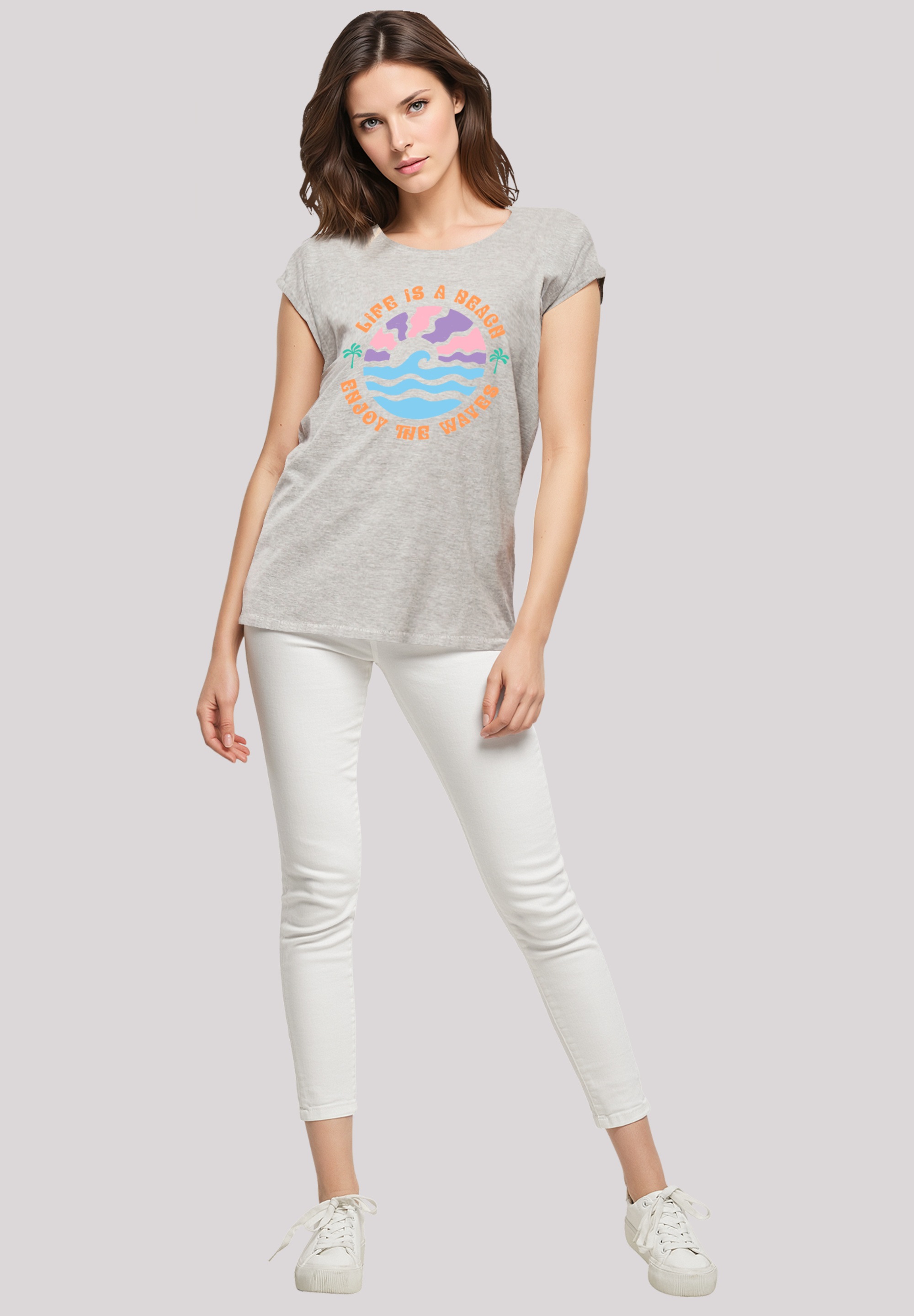 F4NT4STIC T-Shirt »Life Is A Beach Enjoy The Waves«, Premium Qualität