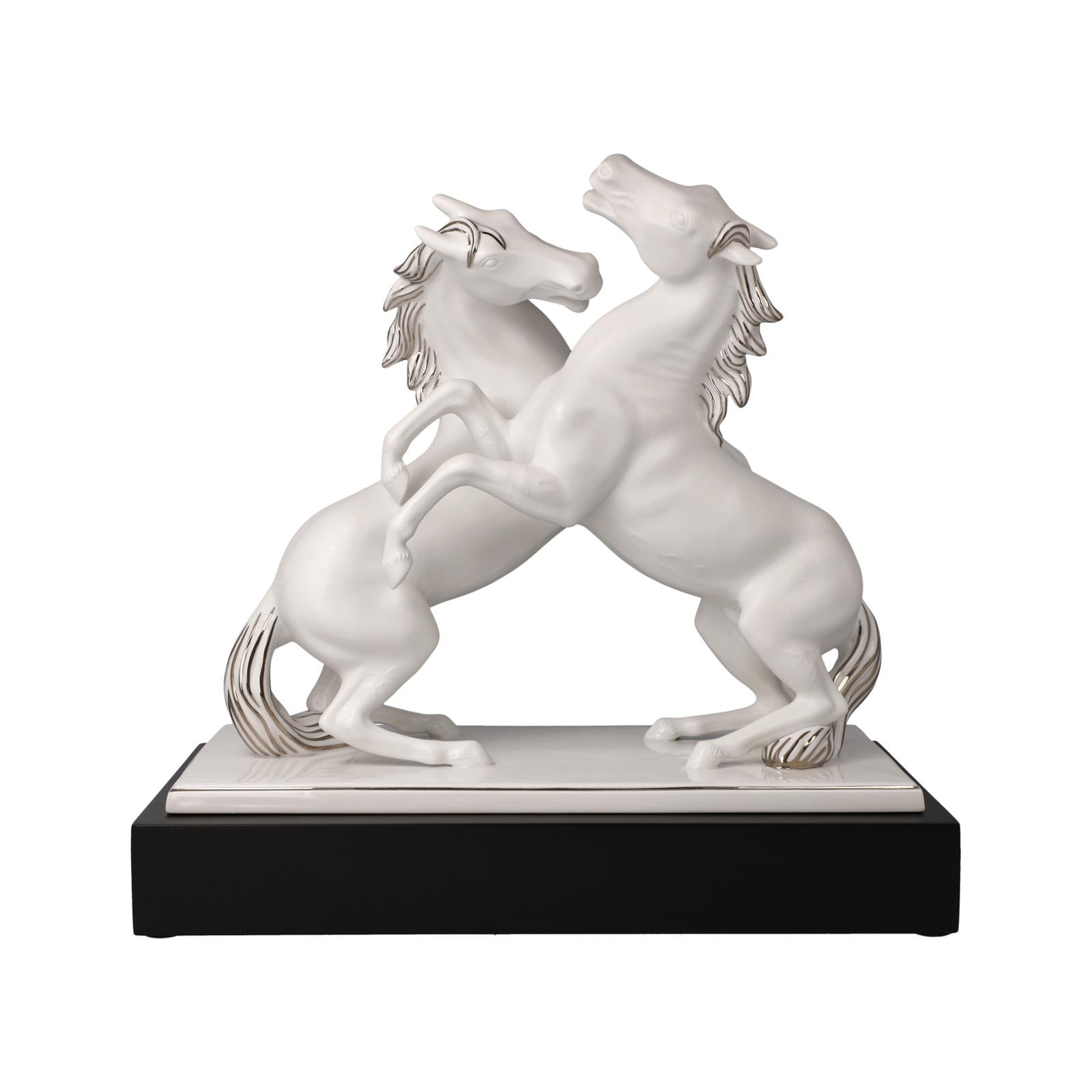 Goebel Dekofigur "Dekofigur Pferde Artiste er Alegria Studio 8 Chevaux 32 cm weiß-silber"