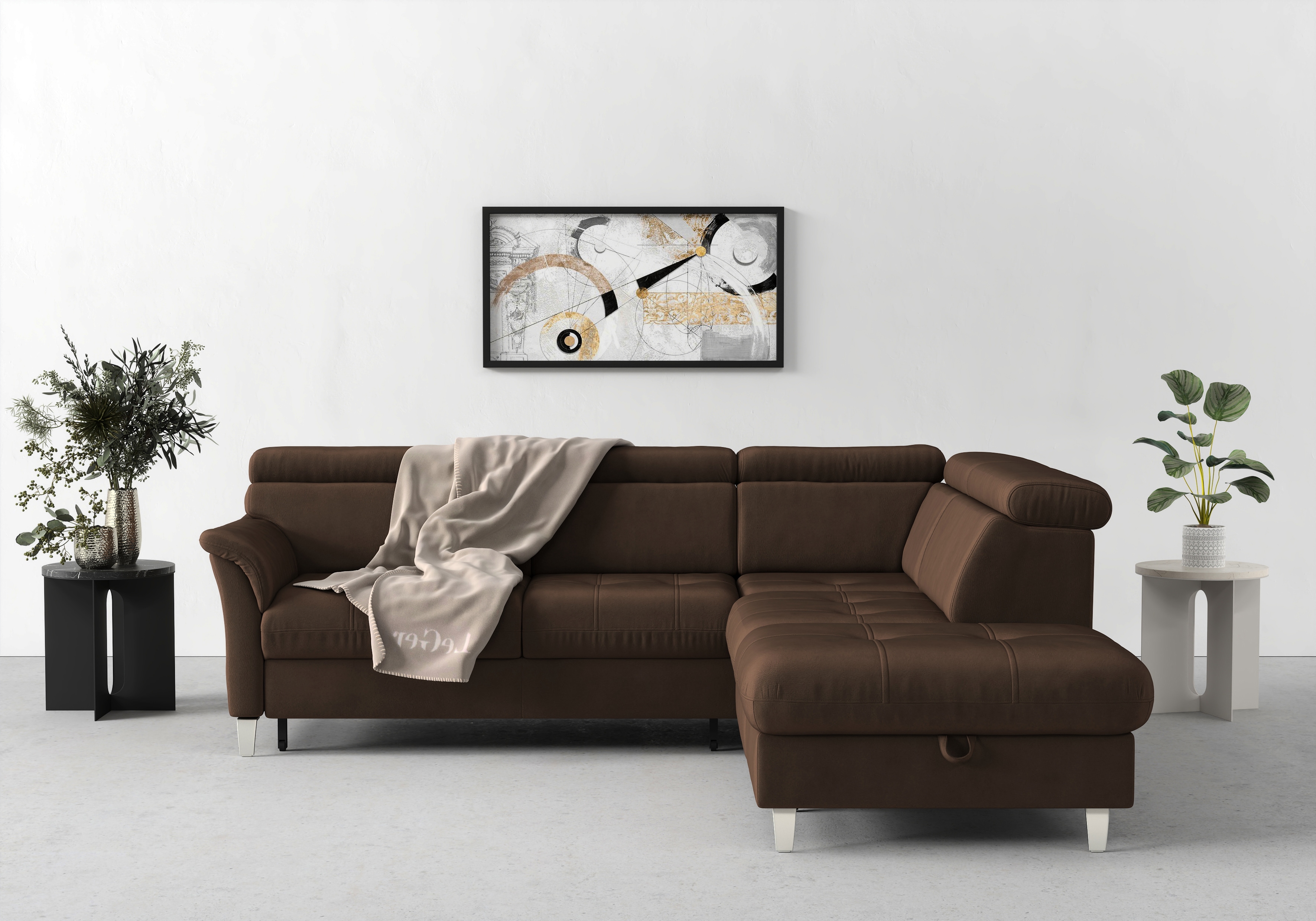 sit&more Ecksofa "Marano L-Form" inklusive Kopfteilverstellung, optional Schlaffunktion & Bettkasten