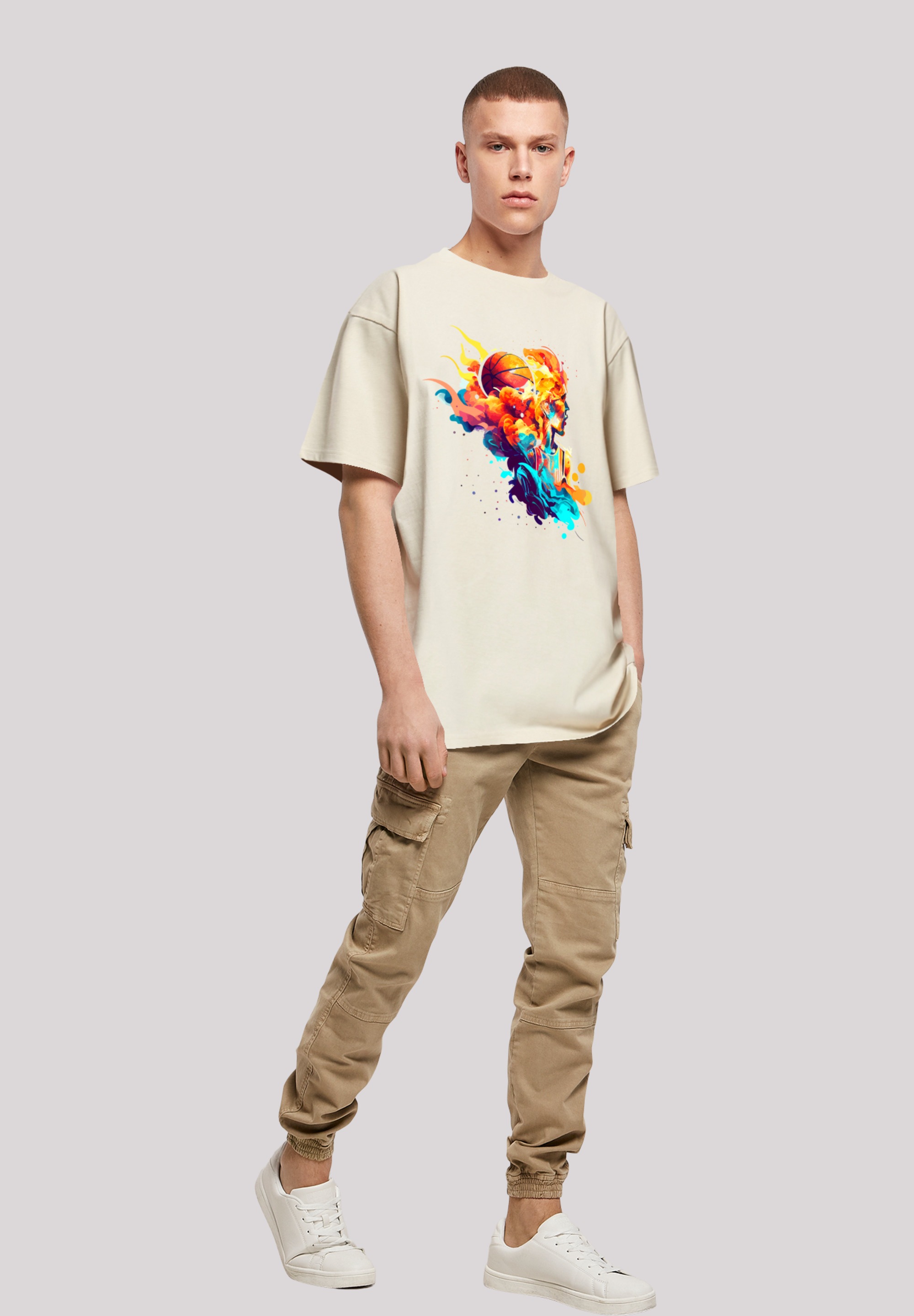 F4NT4STIC T-Shirt »Basketball Sport Player OVERSIZE TEE«, Print