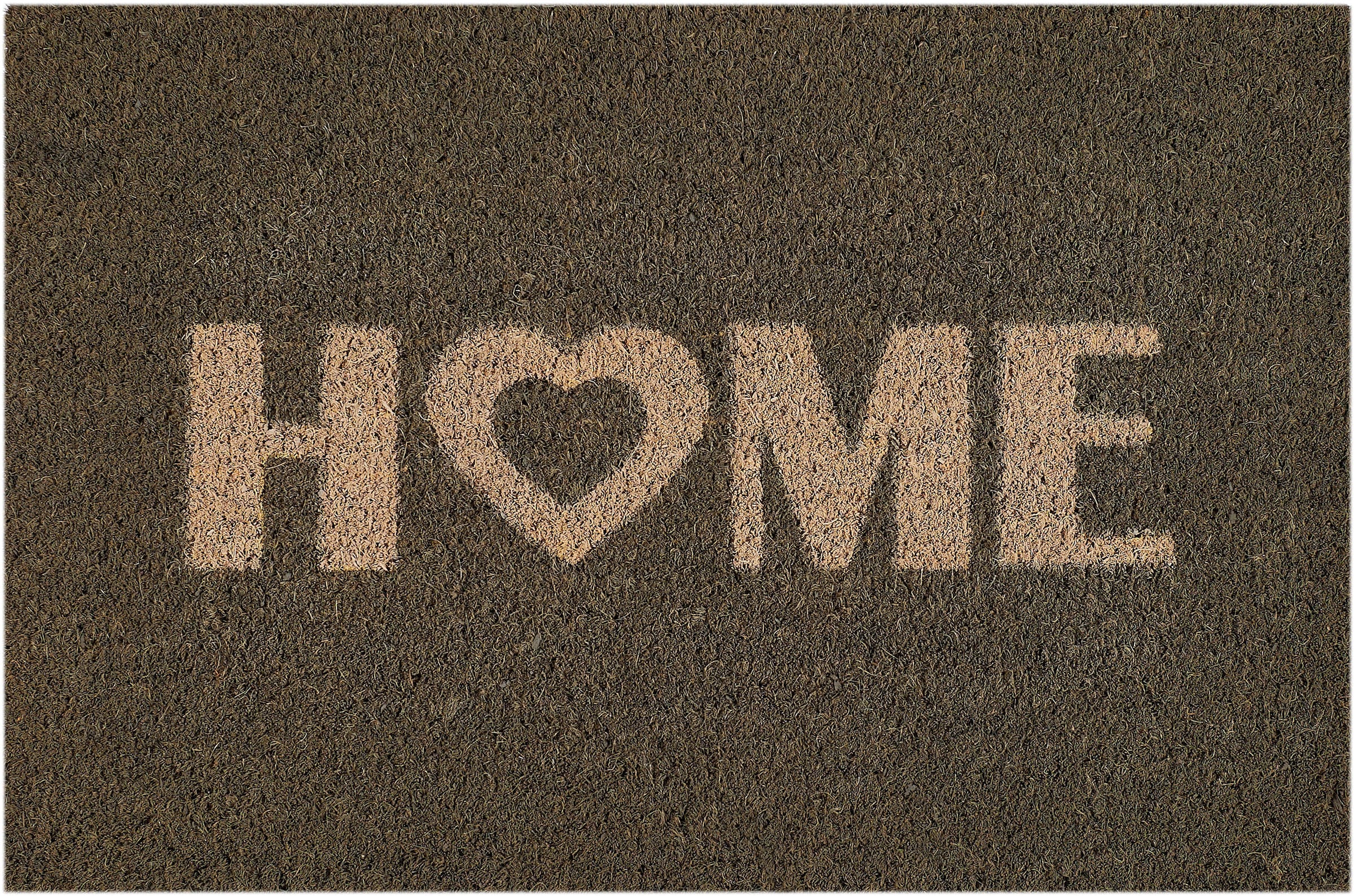 Andiamo Fußmatte »Kokos Home Heart«, rechteckig, 15 mm Höhe, Schmutzfangmatte, Kokosmatte, mit Spruch, In- und Outdoor geeignet
