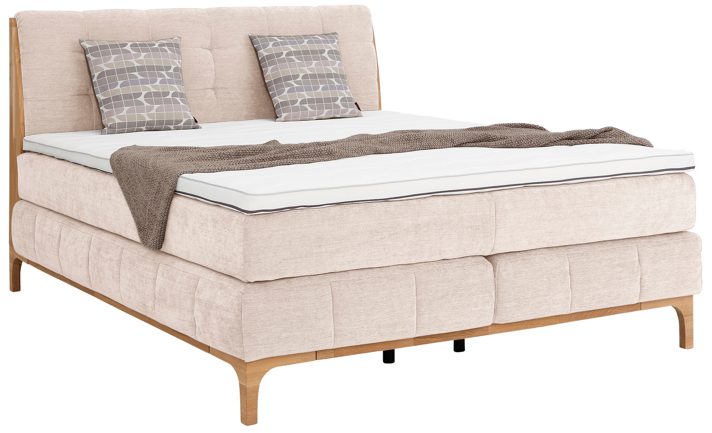 OTTO products Boxspringbett »Jelle«, (5 St.), zertifizierte, recycelte Bezugsstoffe, verschiedene Ausführungen