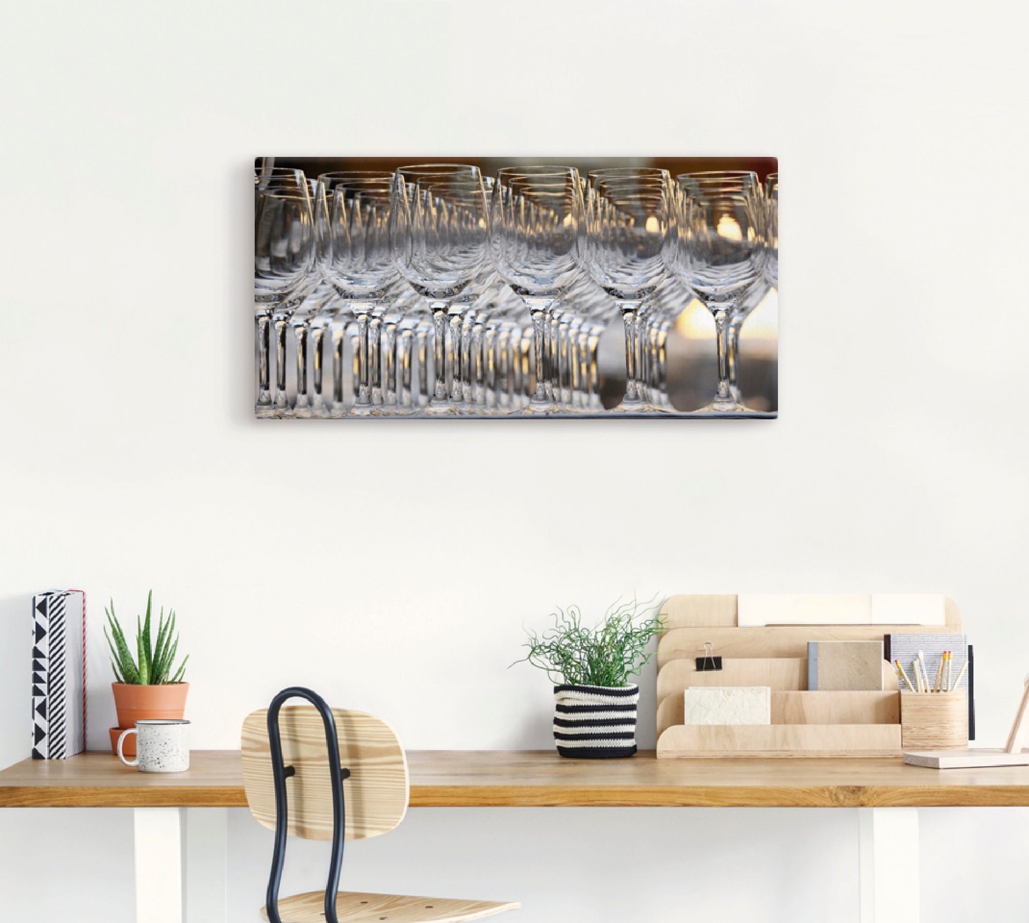 Artland Leinwandbild "Weingläser" Geschirr & Besteck 1 Stk. tlg. auf Holzra günstig online kaufen