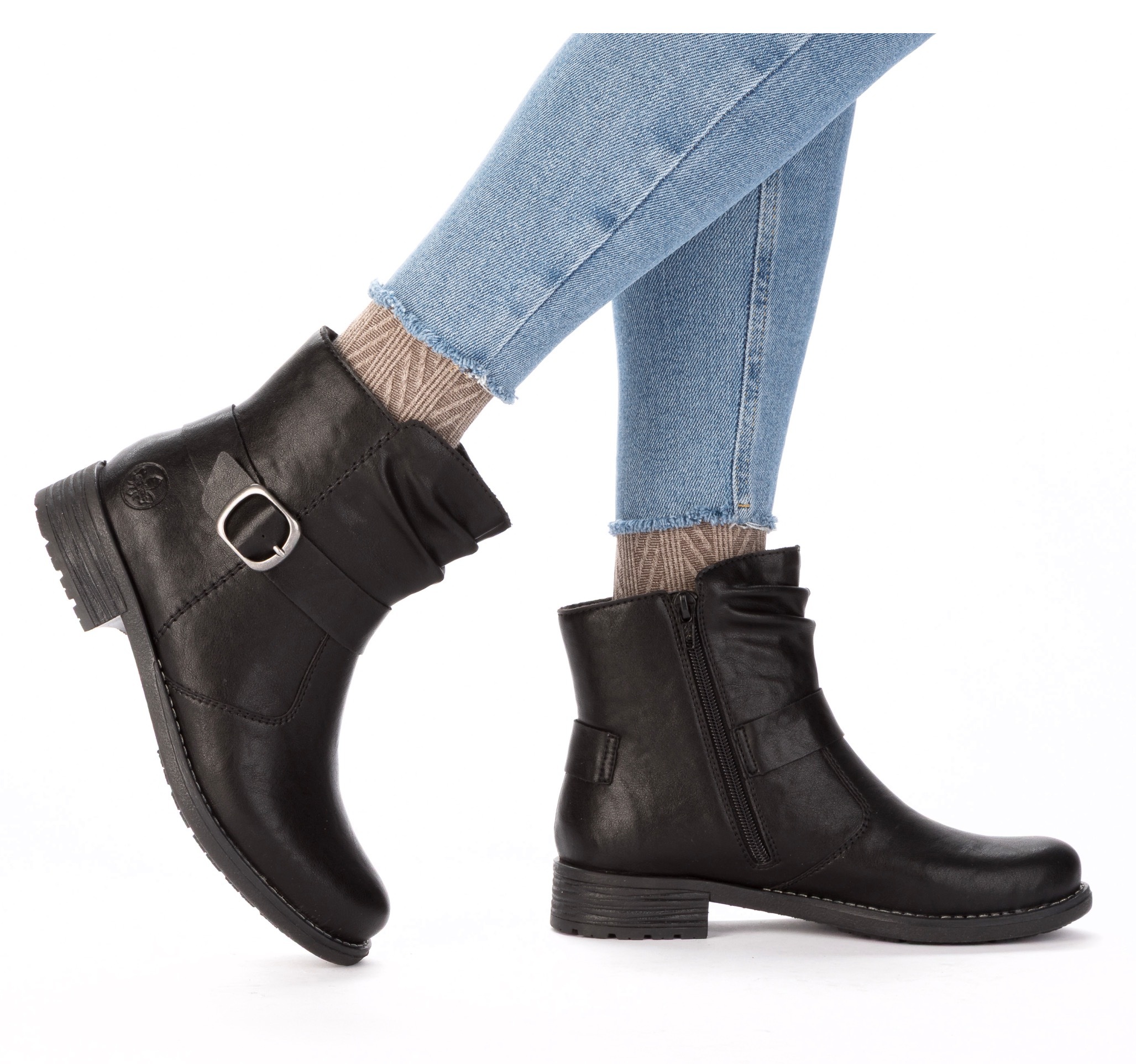 Rieker Stiefelette, Boots, Blockabsatz, mit Innenreißverschluss