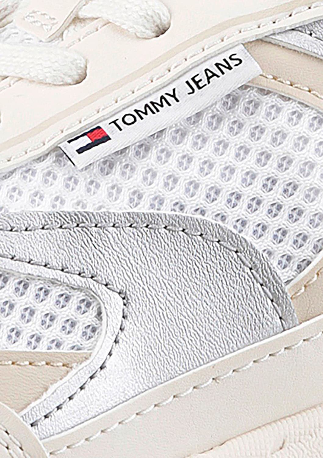 Tommy Jeans Keilsneaker »THE CONEY METALLIC«, Freizeitschuh, Schnürschuh, Halbschuh, Ugly-Sneaker, Logo-Aufnäher