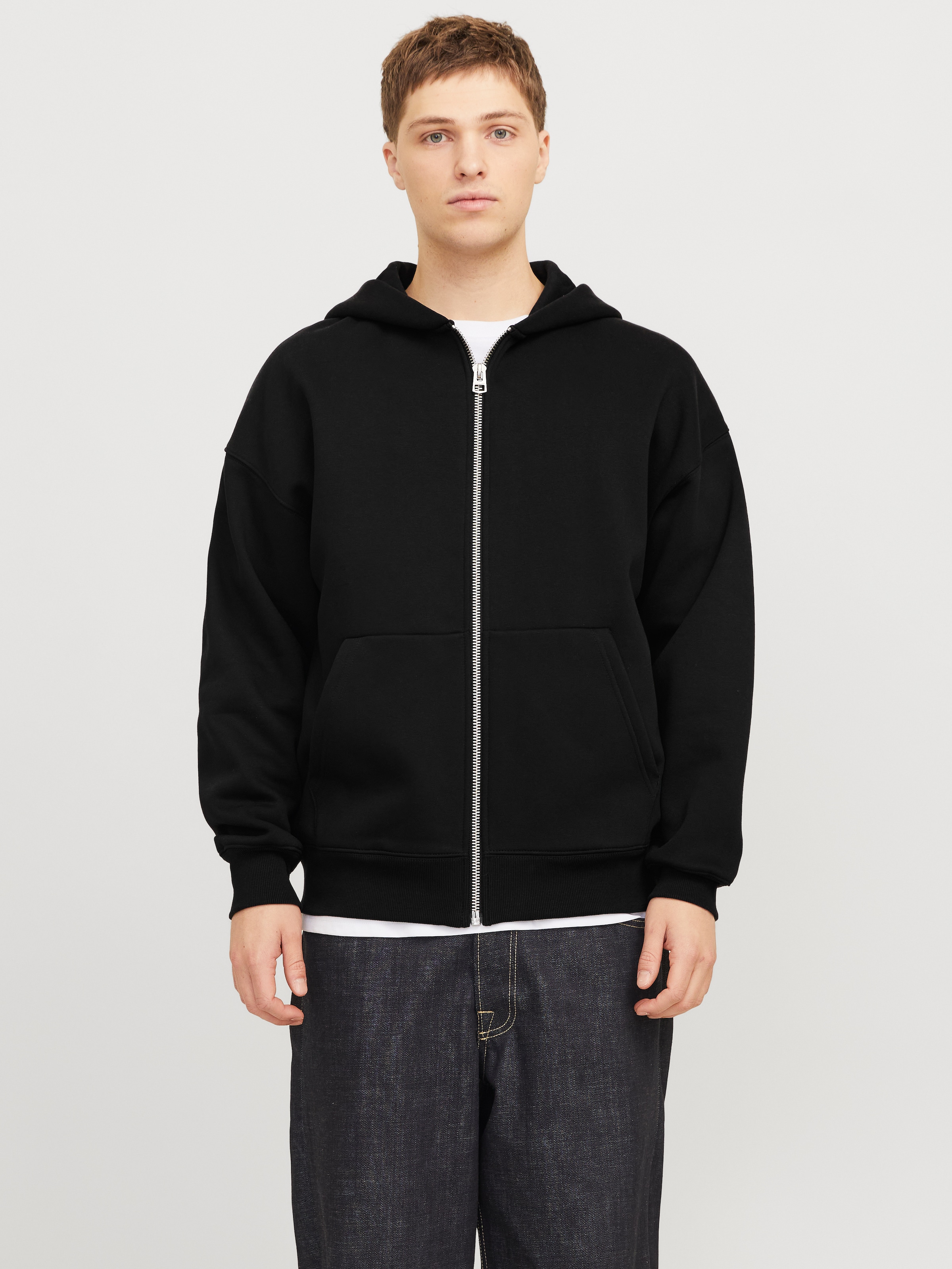 Jack & Jones Kapuzensweatjacke "JJEURBAN EDGE SWEAT ZIP HOOD NOOS", mit Rippbündchen