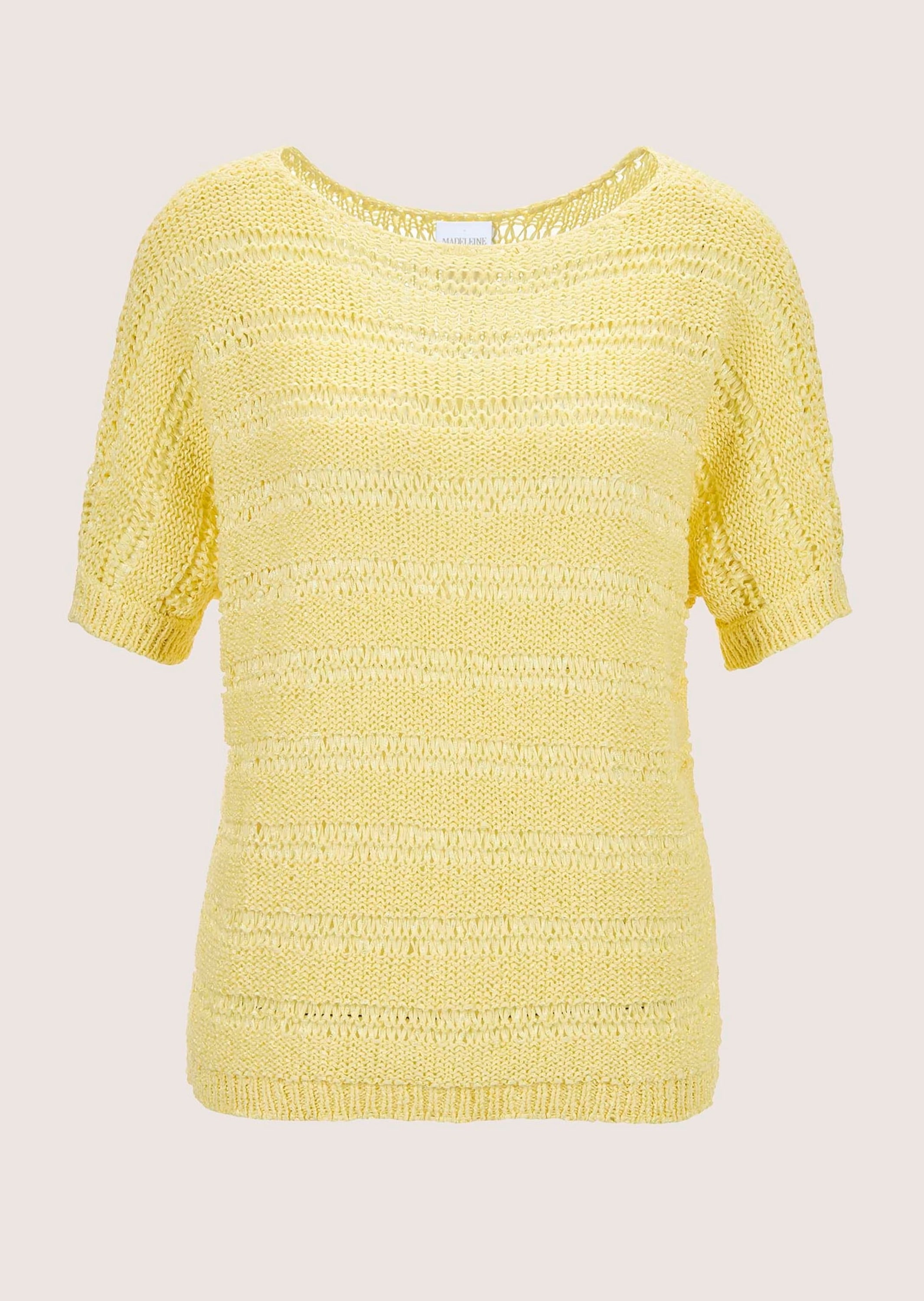 MADELEINE Longpullover "Pullover Ajour-Pullover mit Glanz-Effekt"