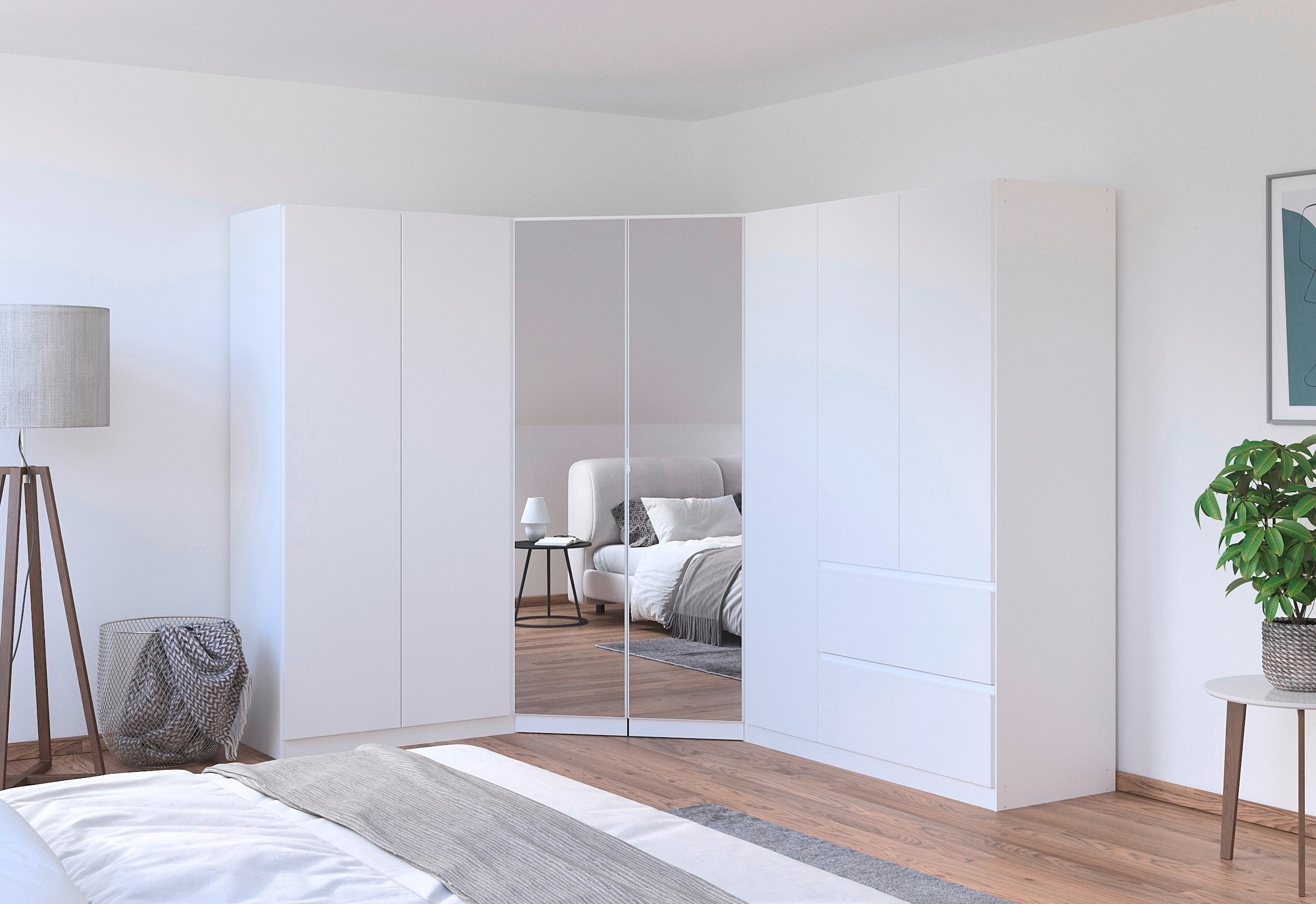 rauch Schrank-Set »Kleiderschrank Schrank Garderobe Wäscheschrank COSTA mit Spiegel«, viel Platz, grifflose Front und Push-to-Open Funktion MADE IN GERMANY