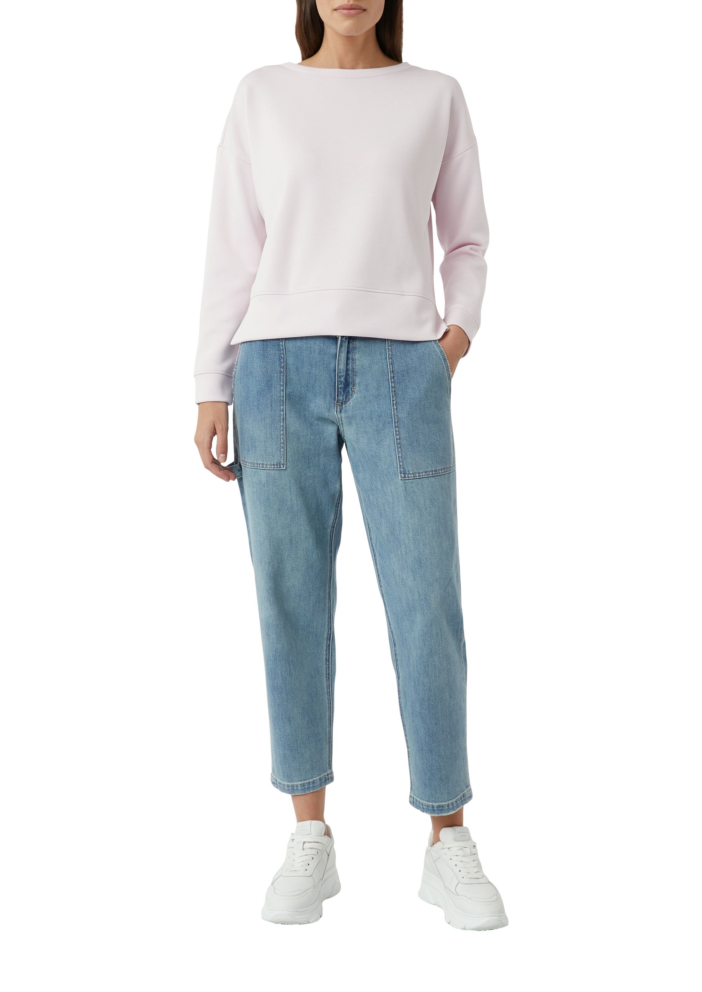 comma casual identity Sweatshirt unifarben, casual, relaxed fit, Materialmi günstig online kaufen