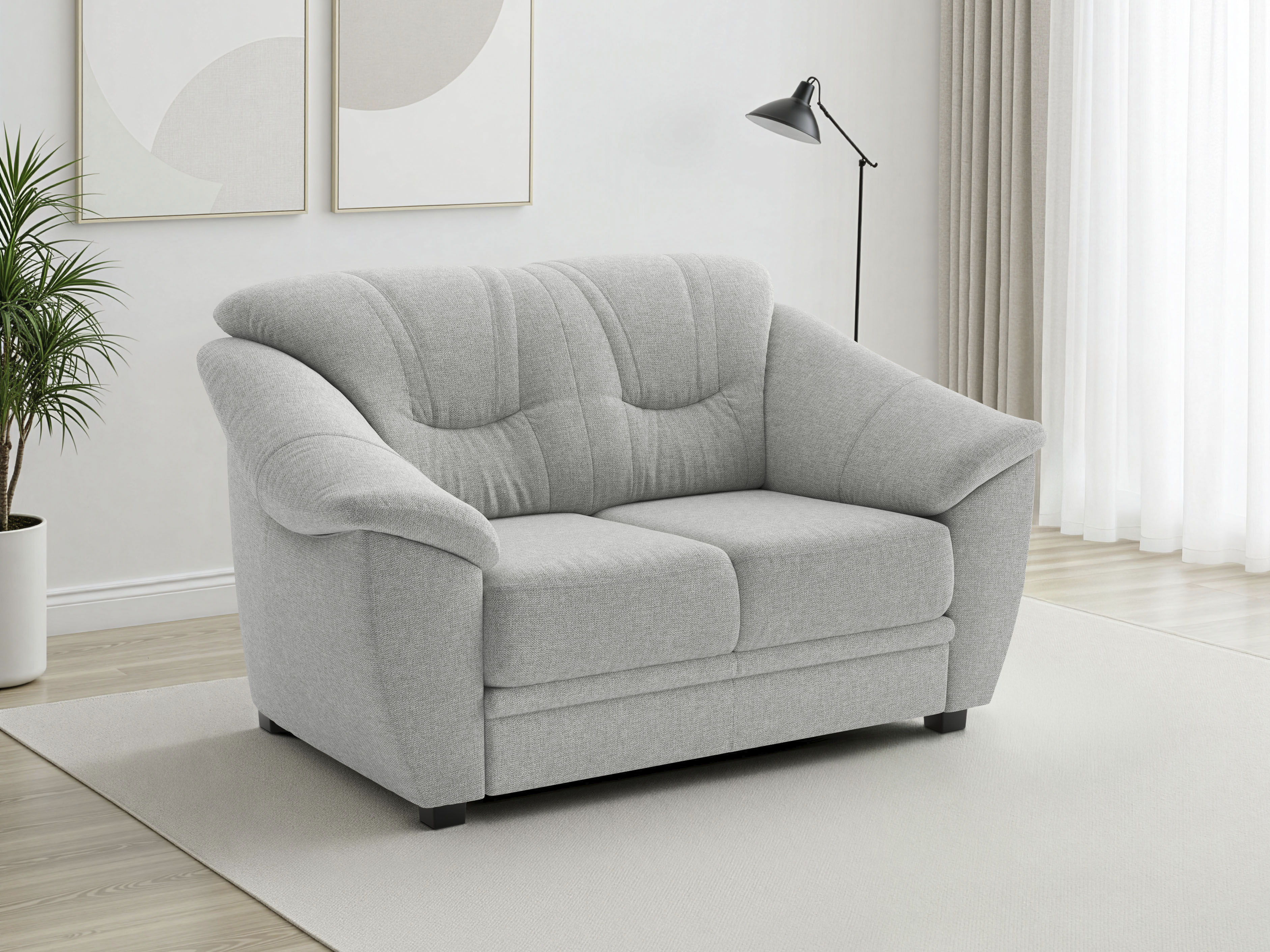 sit&more 2-Sitzer "Savona B: 148cm, Komfort Sitz, große Stoff + Lederauswahl" mit Federkern