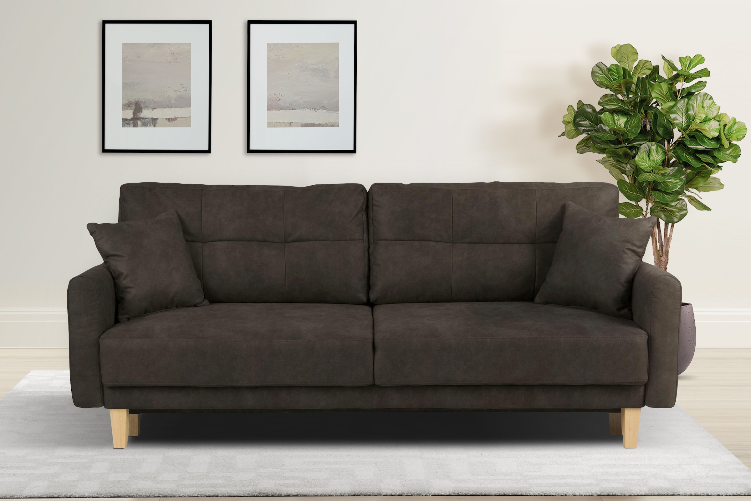 Home affaire 3-Sitzer "TRIPLO optionale Schlafsofa mit Bettkasten, Maße B/T günstig online kaufen