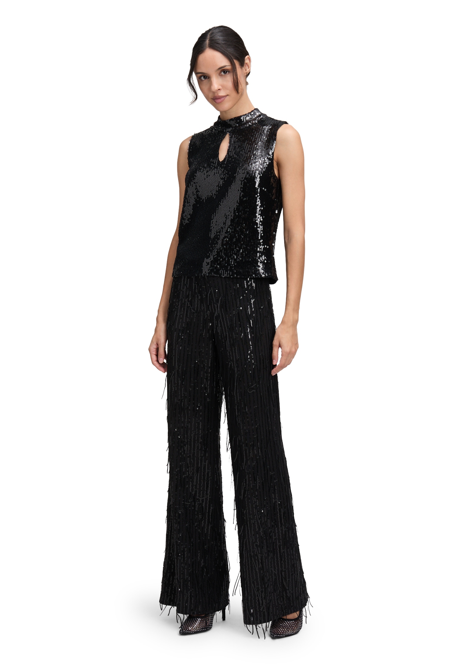 Vera Mont Stoffhose »Vera Mont Damen Perfect Body-Hose im Glitzer-Look«