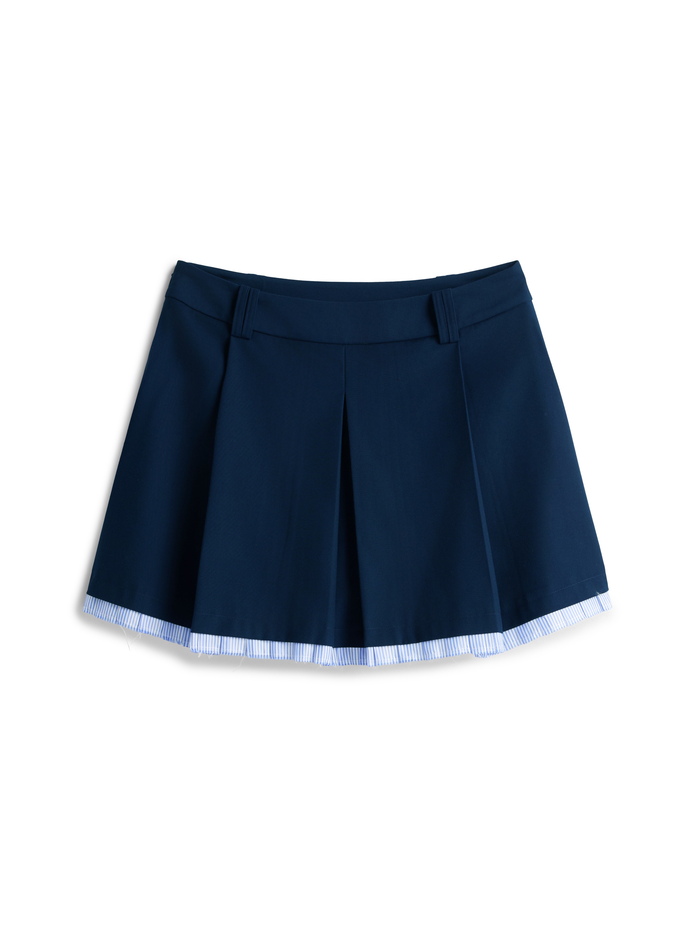 A-Linien-Rock TOMMY JEANS "TJW VARSITY PLEATED MINI SKIRT", Damen, Gr. XL (42), schwarz night navy, Web, Obermaterial: 80% Polyester, 20% Viskose, unifarben mit Farbeinsatz, A-Linie kurz, Röcke A-Linien-Rock, mit den klassischen Falten 3