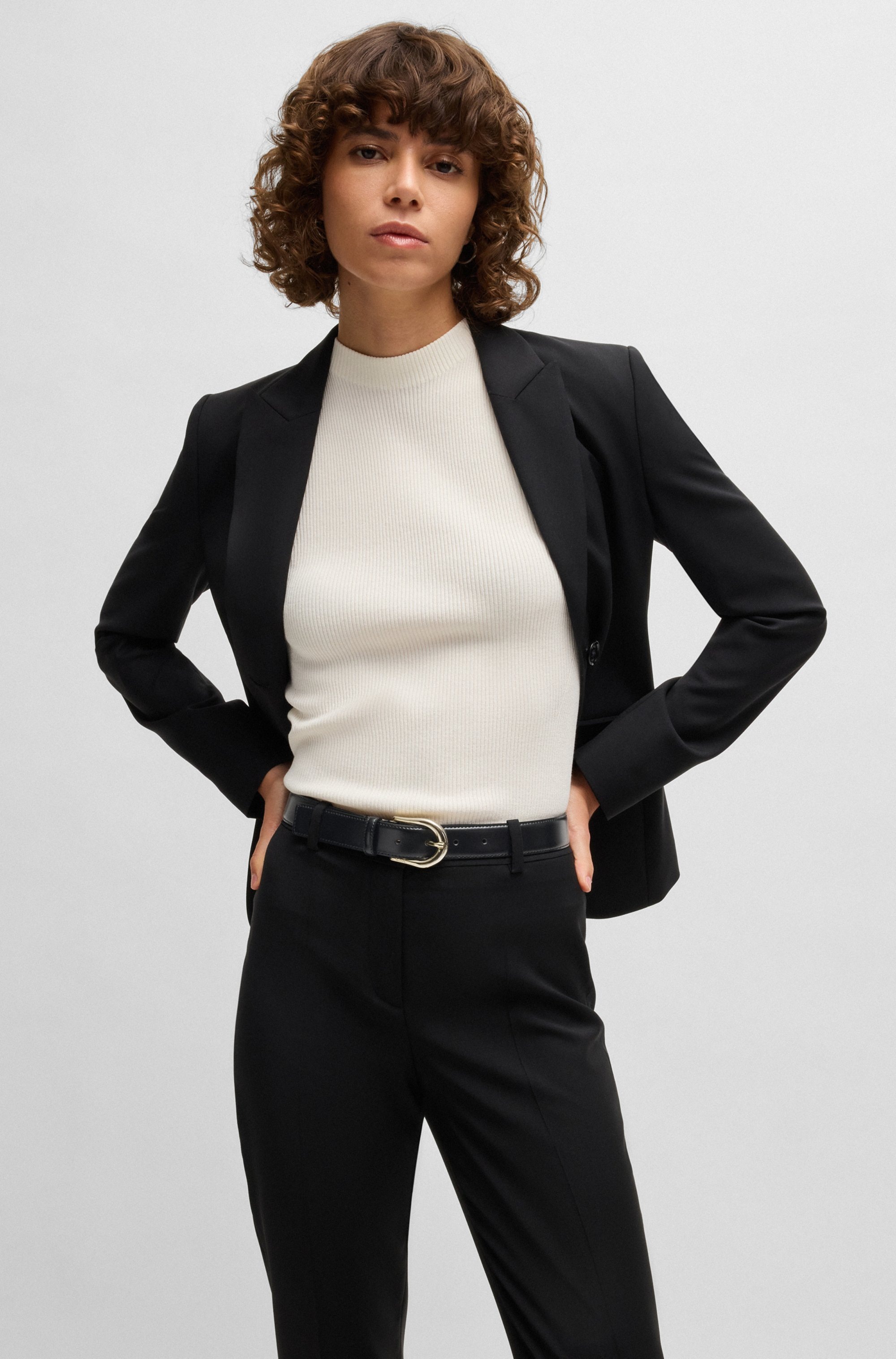 BOSS Ledergürtel "Carol-St-G Sz30", mit abgerundeter Schließe günstig online kaufen