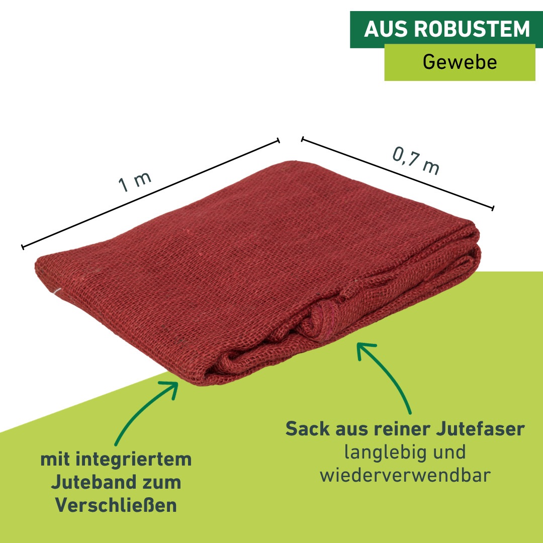 Windhager Winterschutzvlies »Jute-Sack, Gartensack aus robustem Vlies« Befestigungsband inklusive, 70x100 cm, erhältlich in grün oder rot