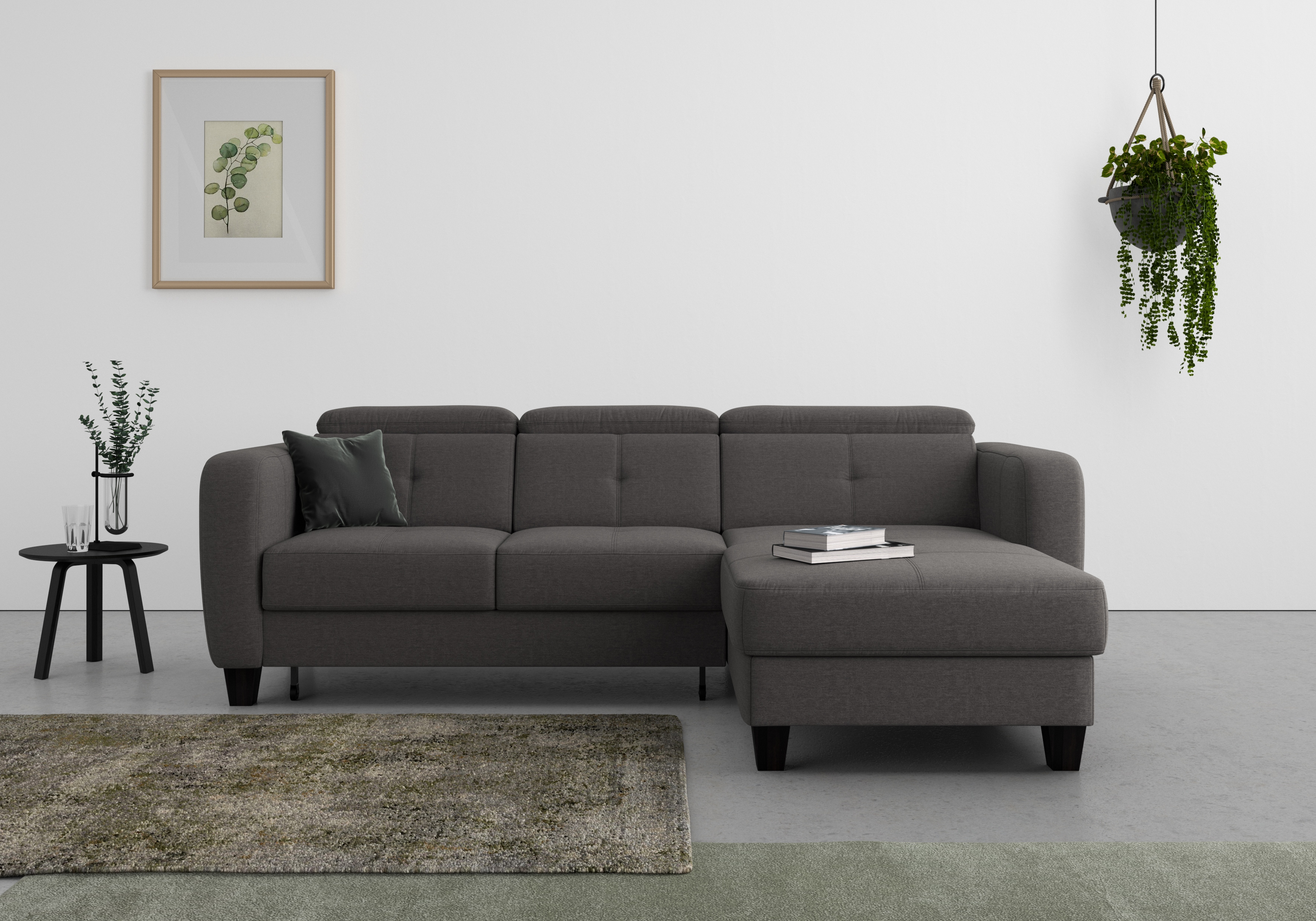 sit&more Ecksofa "Belluci L-Form" inklusive Federkern, wahlweise mit Schlaffunktion und Bettkasten