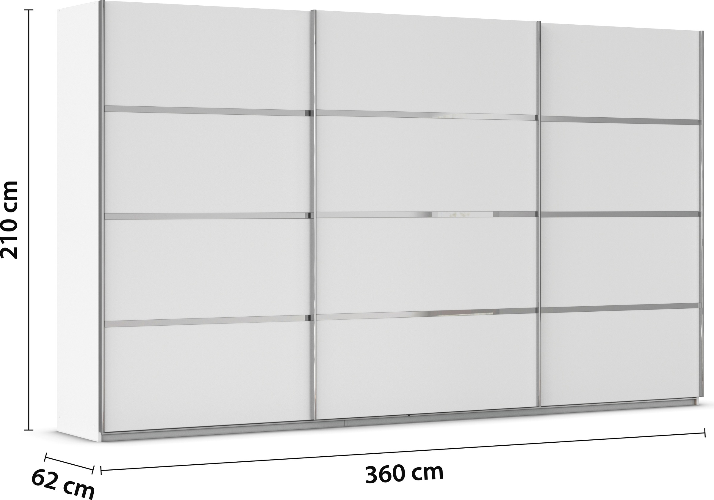 rauch Kleiderschrank »Schwebetürenschrank OTTO´s Choice Garderobe Schrank TOP ANGEBOT Avola«, (in 3 verschiedenen Ausstattungen BASIC/CLASSIC/PREMIUM), mit eleganten Zierleisten in Chrom, Schwarz oder Weiß MADE IN GERMANY