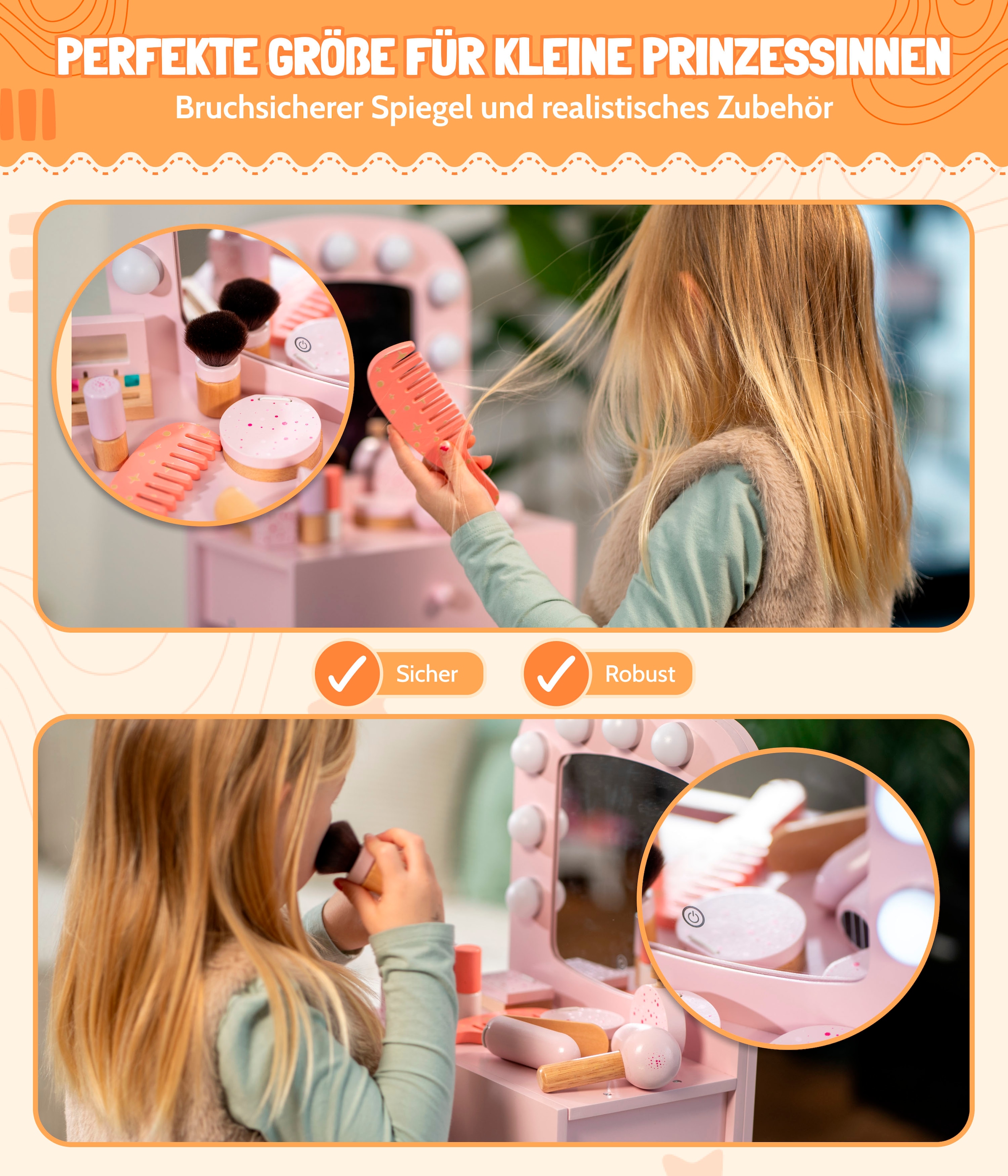 CHIC2000 Schminktisch »Tabletop rosa«