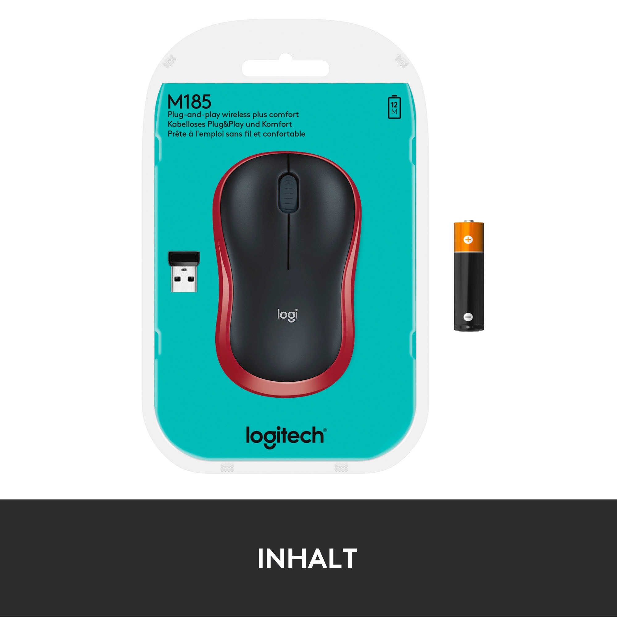 Logitech Maus »M185«, Funk