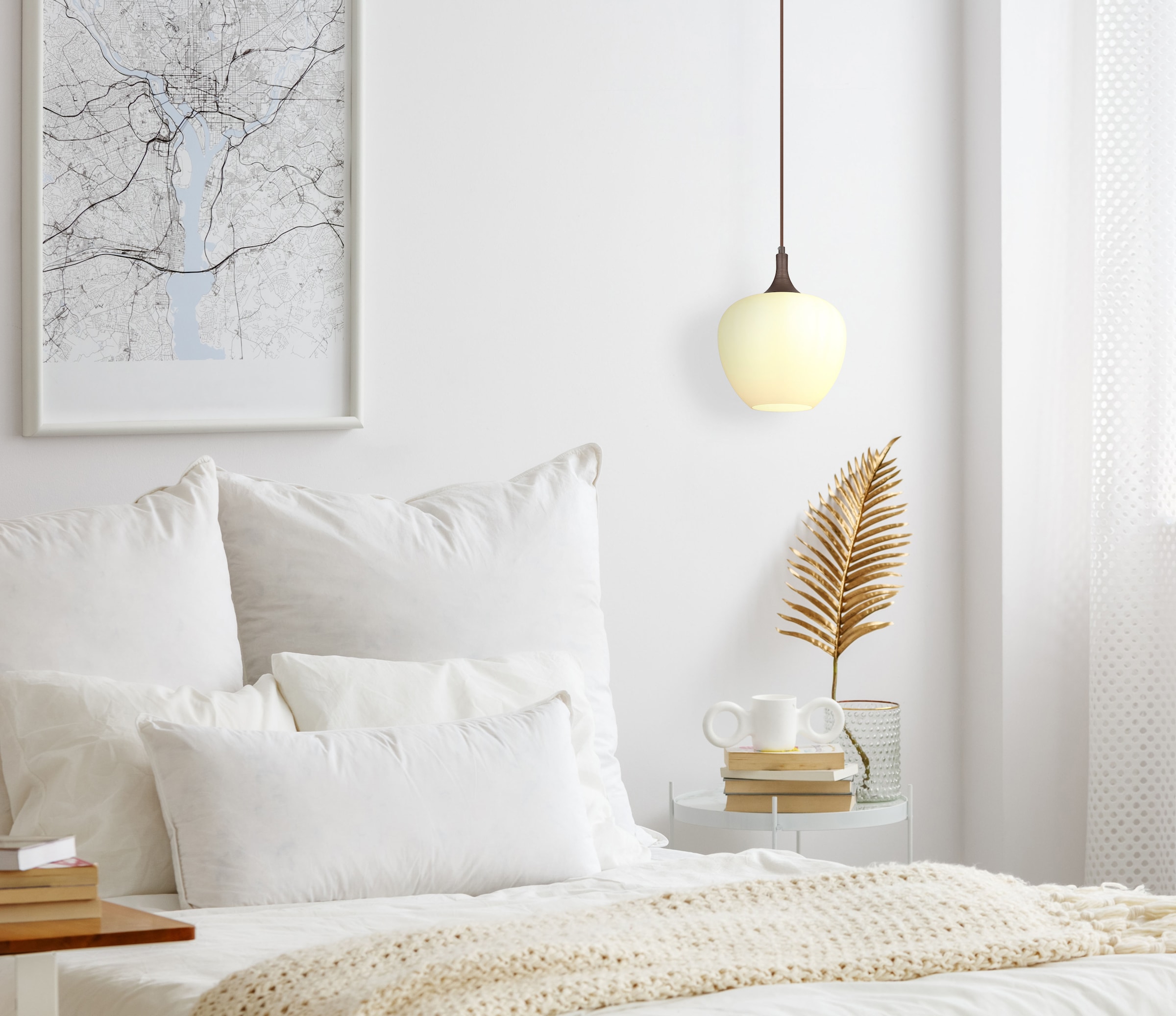 GLOBO LIGHTING Hängeleuchte »MAXY«, Leuchtmittel E27 | ohne Leuchtmittel, Hängelampe/Pendelleuchte/Glas opal/kaffeefarben/Wohnzimmer